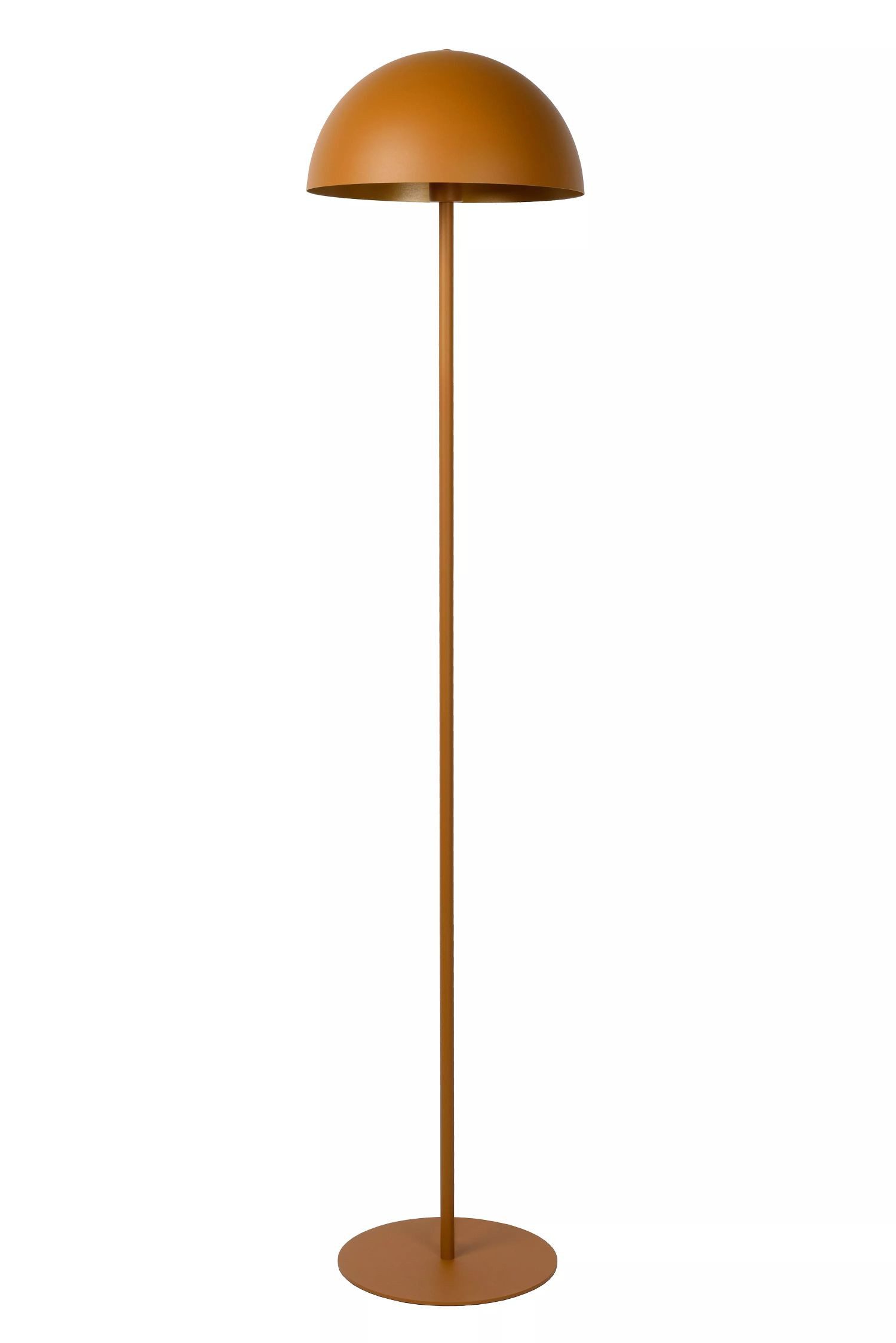 Licht-Erlebnisse Stehlampe PAZIL, ohne Leuchtmittel, Metall E27 160 cm hoch Ockergelb rund Industrial Design