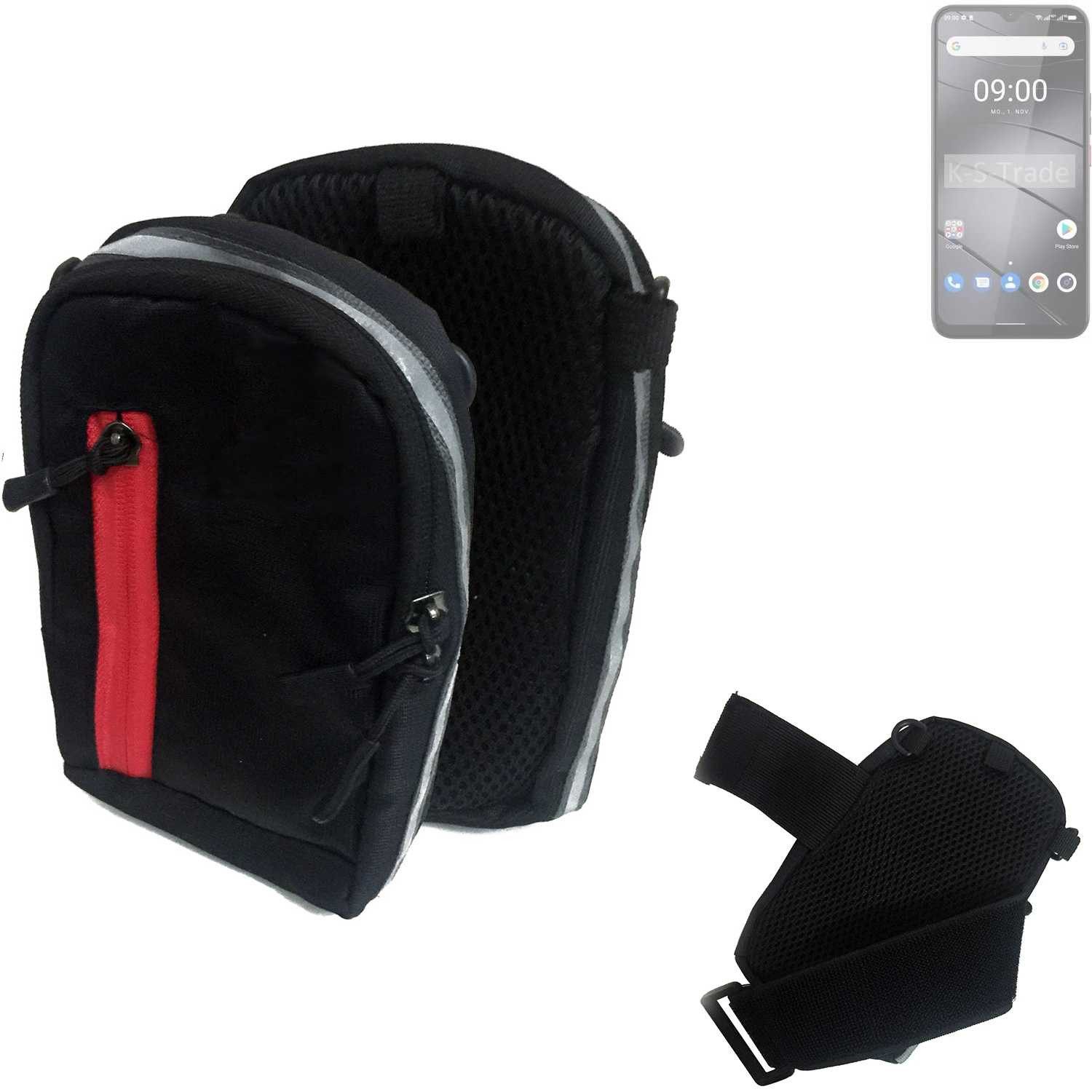 K-S-Trade Handyhülle für Gigaset GS5, Outdoor Gürteltasche Holster Umhängetasche schwarz Handy Tasche