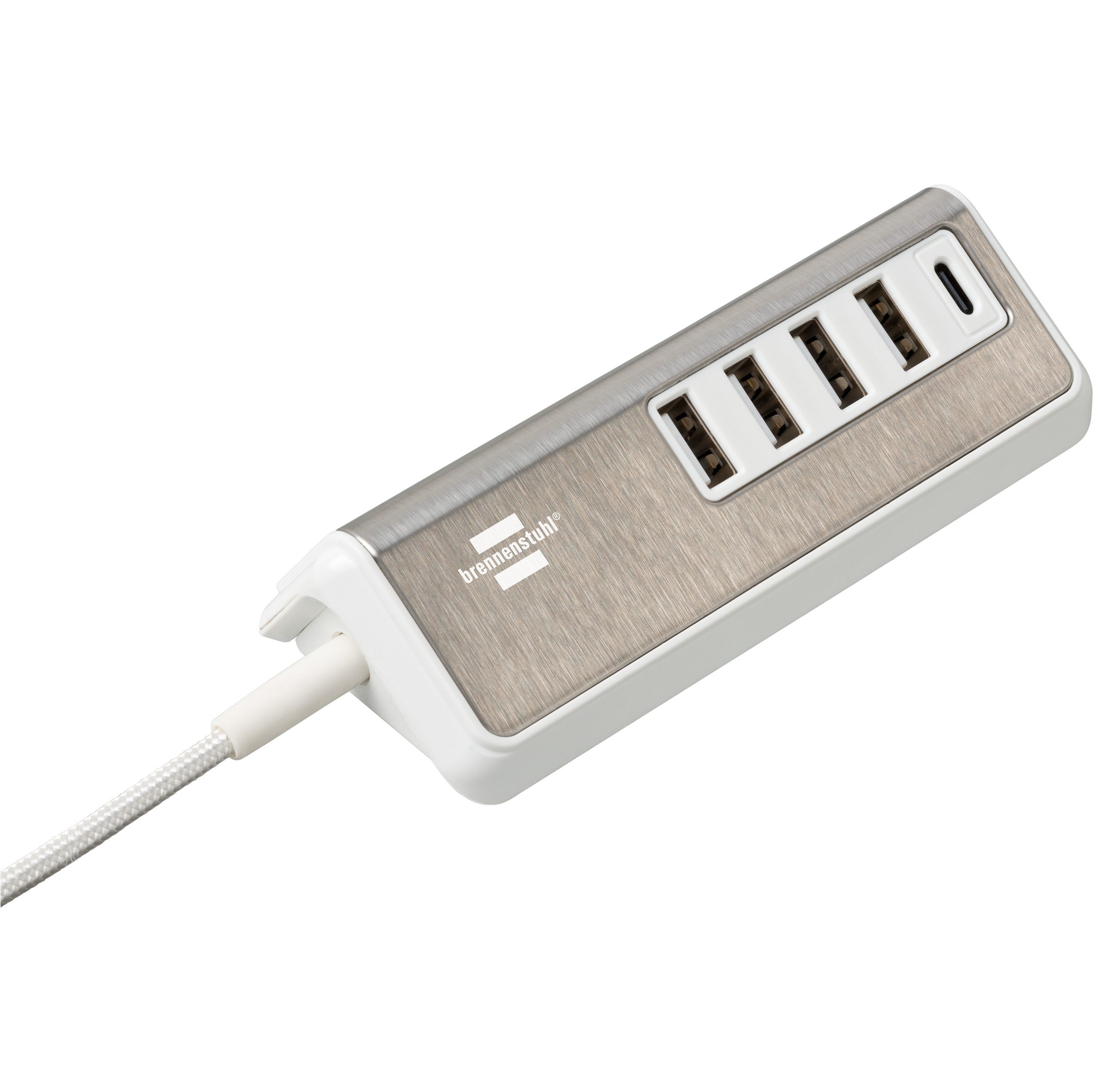 Brennenstuhl brennenstuhl®estilo Mehrfach USB Ladegerät mit Edelstahloberfläche Mehrfachsteckdose 0-fach (Kabellänge 1.5 m) – Bild 2 von 5