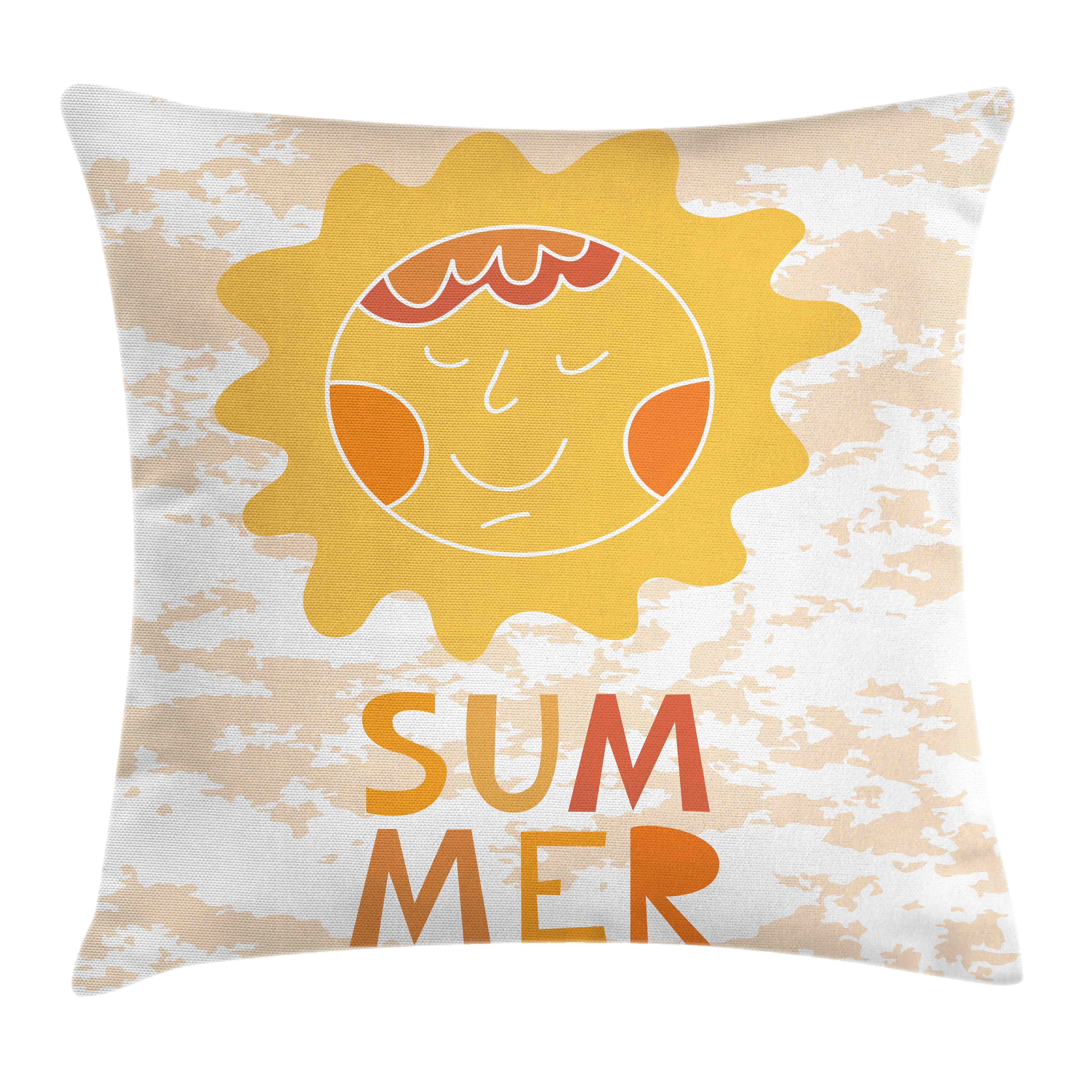 Sun Stück), auf Grunge Reißverschluss Abakuhaus Druck, einem Farbfesten Sommer mit Farben Hintergrund Waschbar Klaren Kissenhülle mit Kissenbezüge (1 Beidseitiger