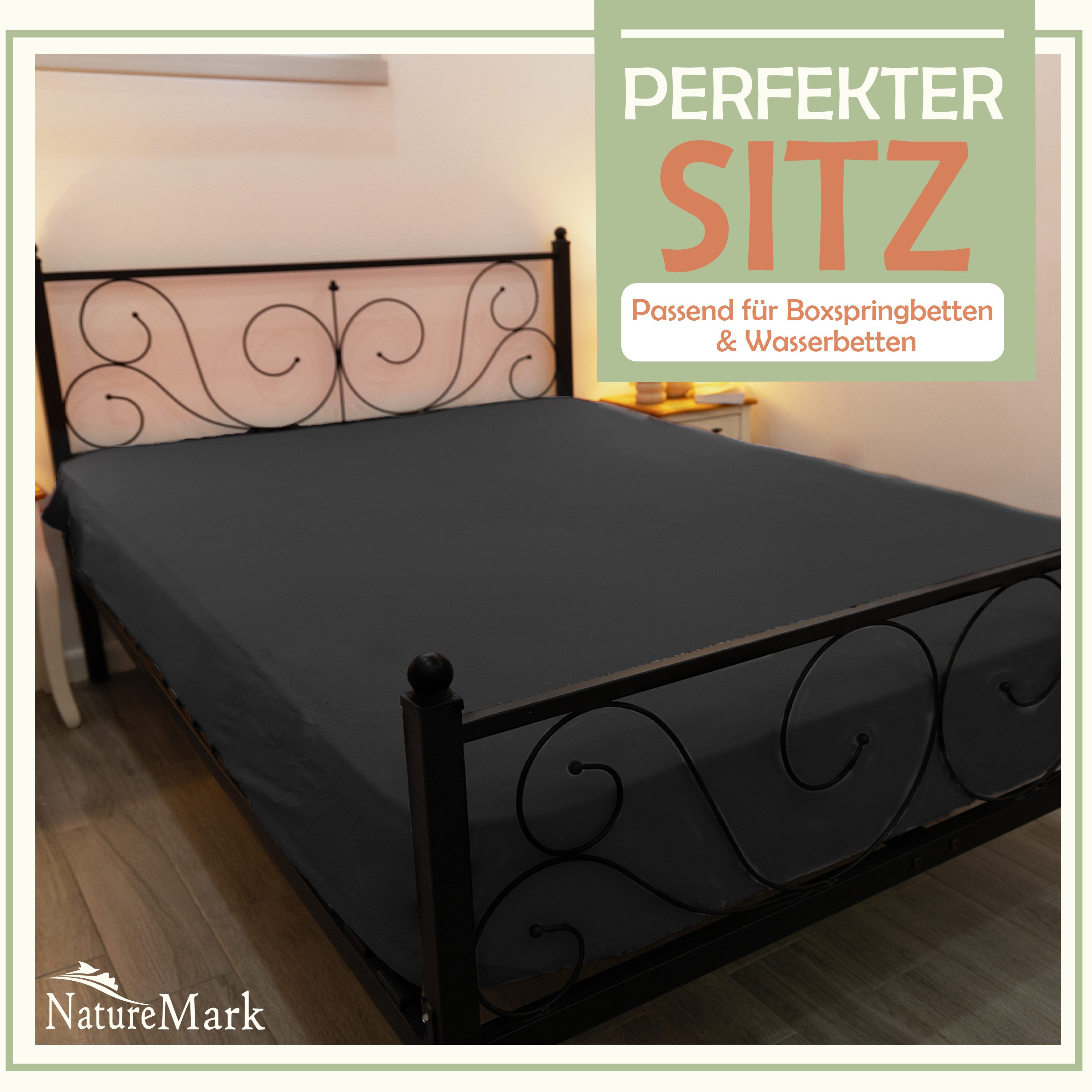 NatureMark Spannbettlaken Gebürstete Mikrofaser, Polyester, Gummizug: rundu günstig online kaufen