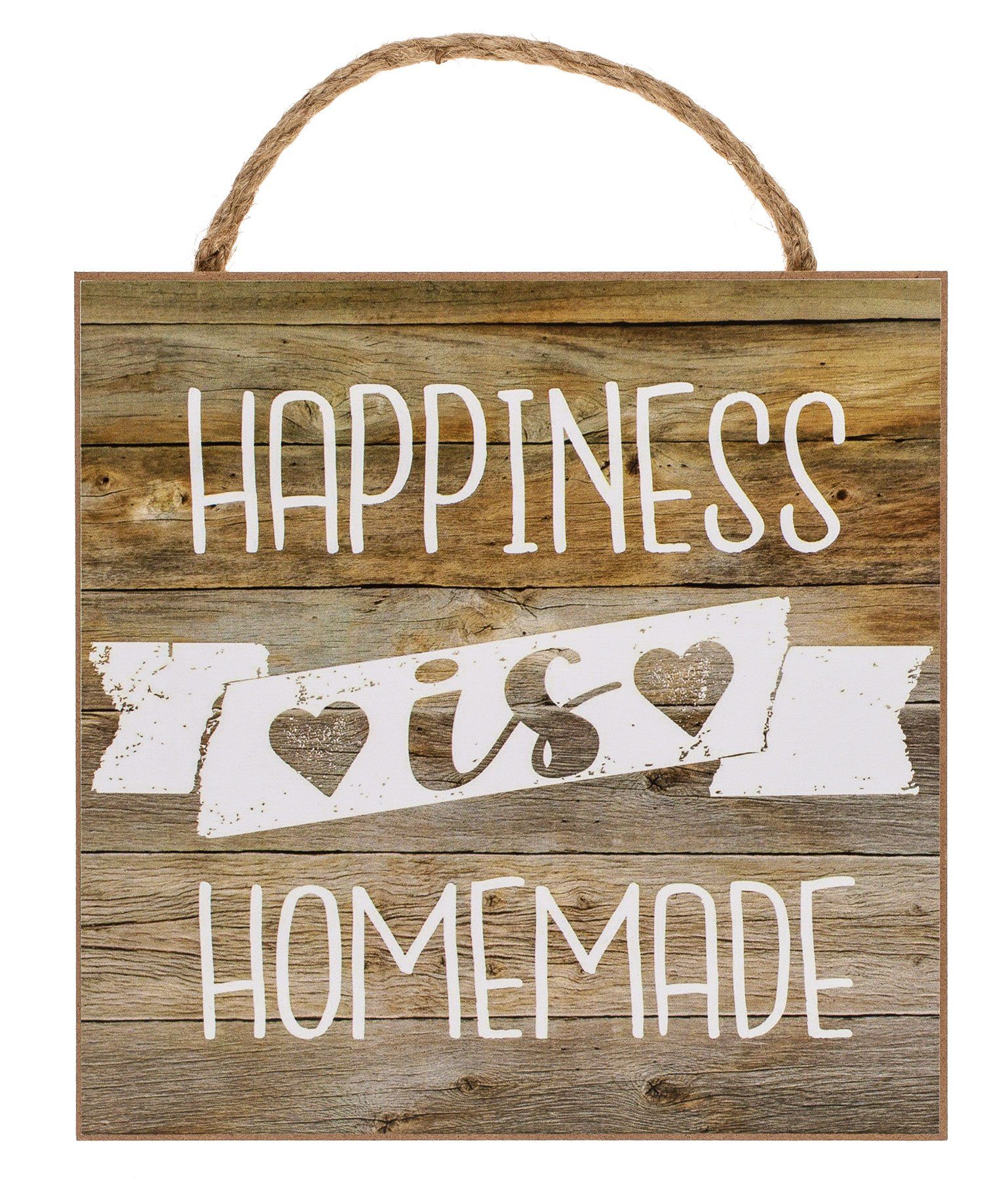 Levandeo® Holzbild, 4er Set Wandbilder 20x20cm Sprüche Vintage Shabby Chic