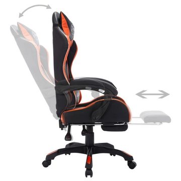 vidaXL Bürostuhl Gaming-Stuhl mit RGB LED-Leuchten Orange und Schwarz Kunstleder