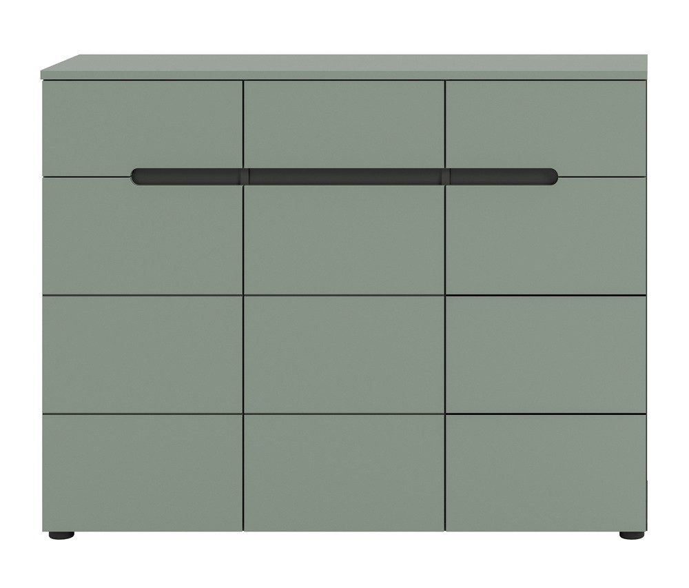 xonox.home Sideboard Schuhschrank Canu, Smoke Green / Basalt grau, 120 cm