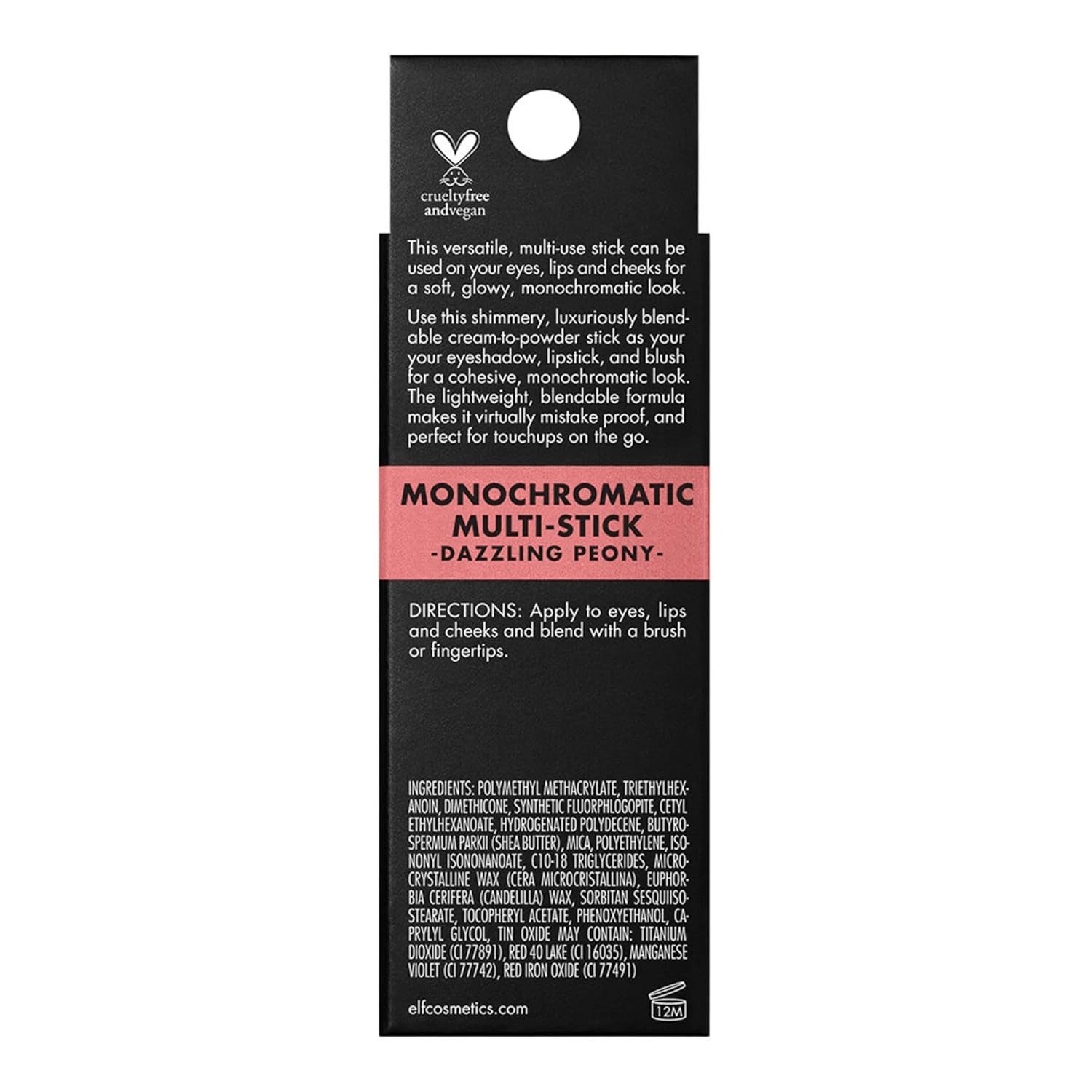 e.l.f Make-up Stick Monochromatic Multi Stick, Vielseitige Farbe für Gesicht, Augen & Lippen, Pflegender Feuchtigkeitsschub