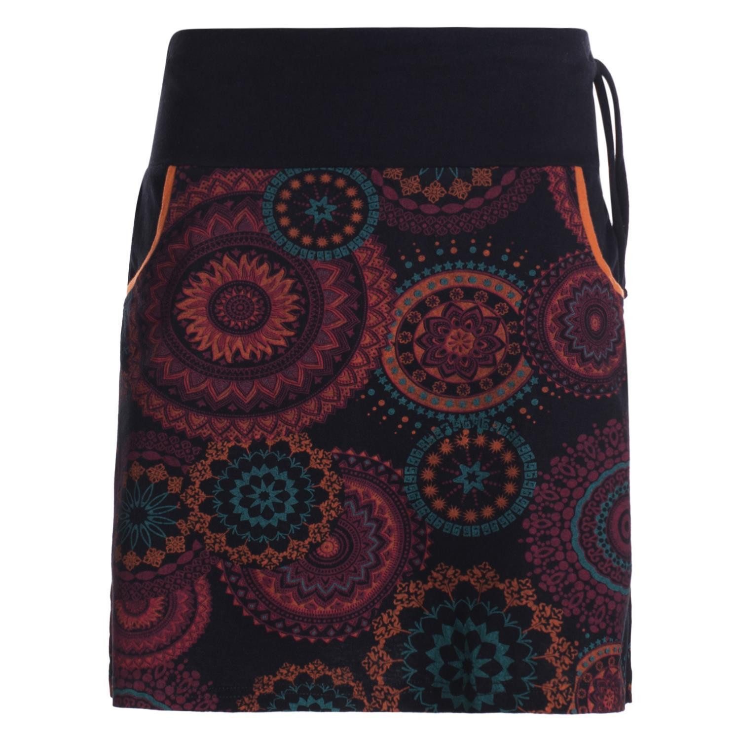 Vishes Minirock Kurzer Damen Baumwoll-Rock Taschen-Rock Mini-Röcke Mandala günstig online kaufen