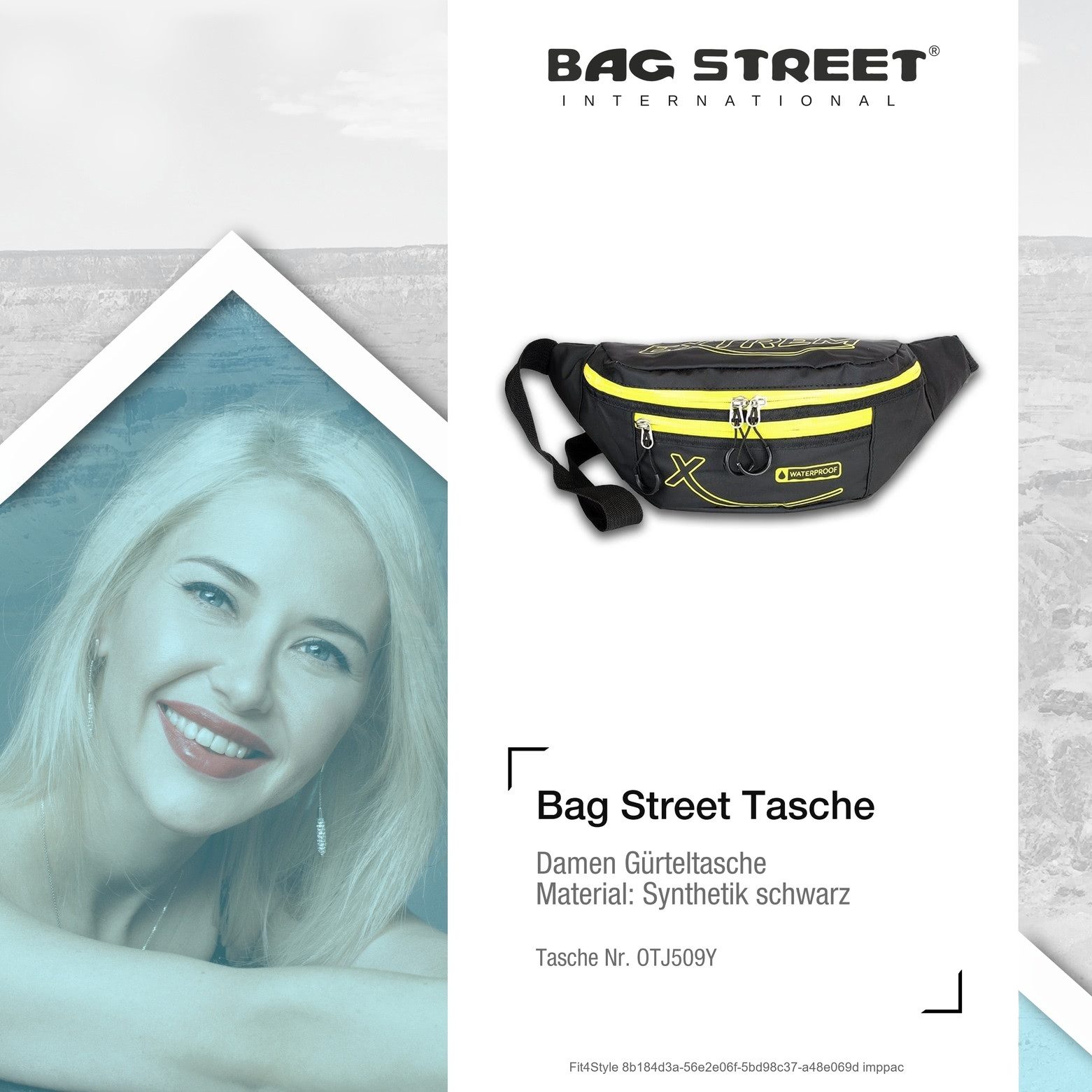 BAG STREET Gürteltasche Bag Street Damen Herren Gürteltasche (Gürteltasche), Damen, Herren, Jugend Gürteltasche Synthetik, schwarz, gelb 12cm hoch