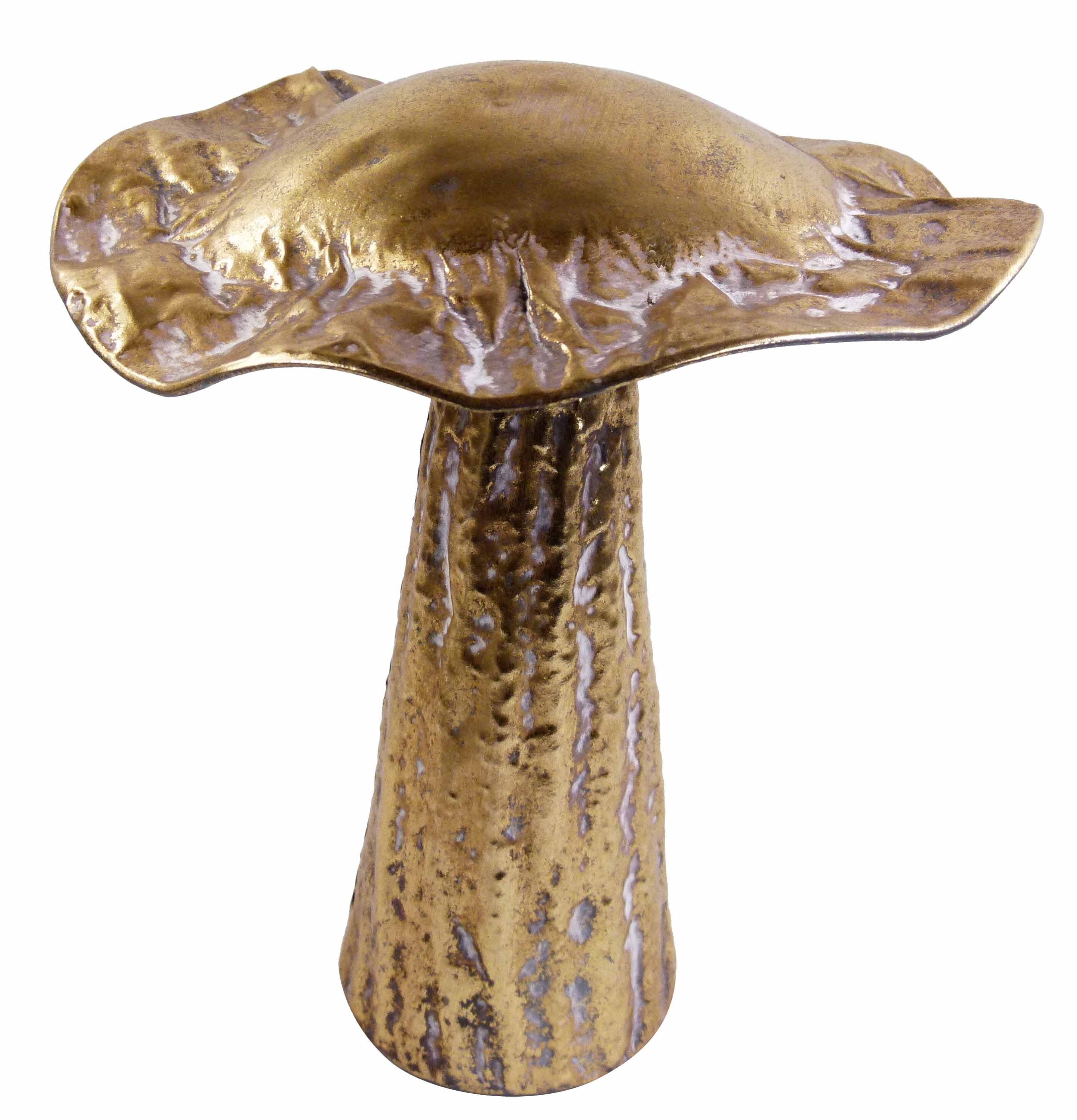 [Sonderpreis für begrenzte Menge] GlasArt Dekofigur Dekoaufsteller Pilzfiguren Herbst Dekoration Pilze Herbstdeko Gold 18-39cm