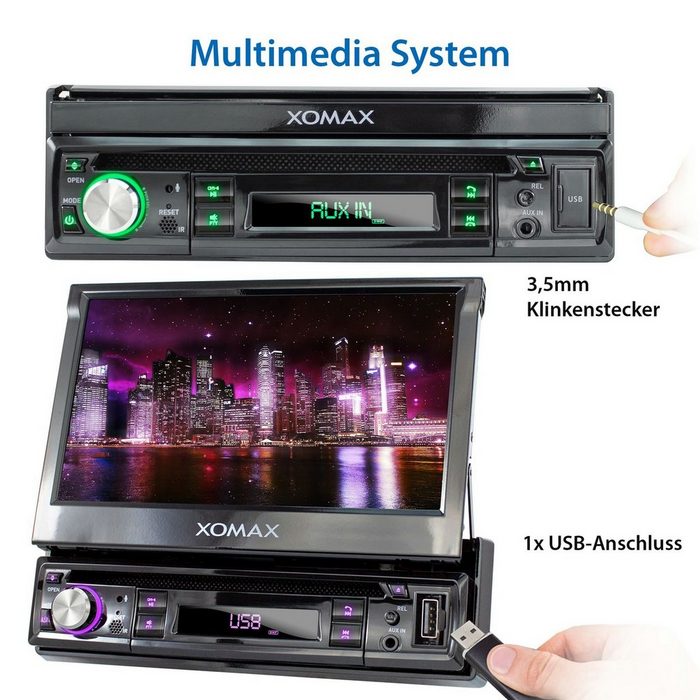 XOMAX XOMAX XM-D749 18cm/7&quot; DVD-Moniceiver USB SD BLUETOOTH Autoradio