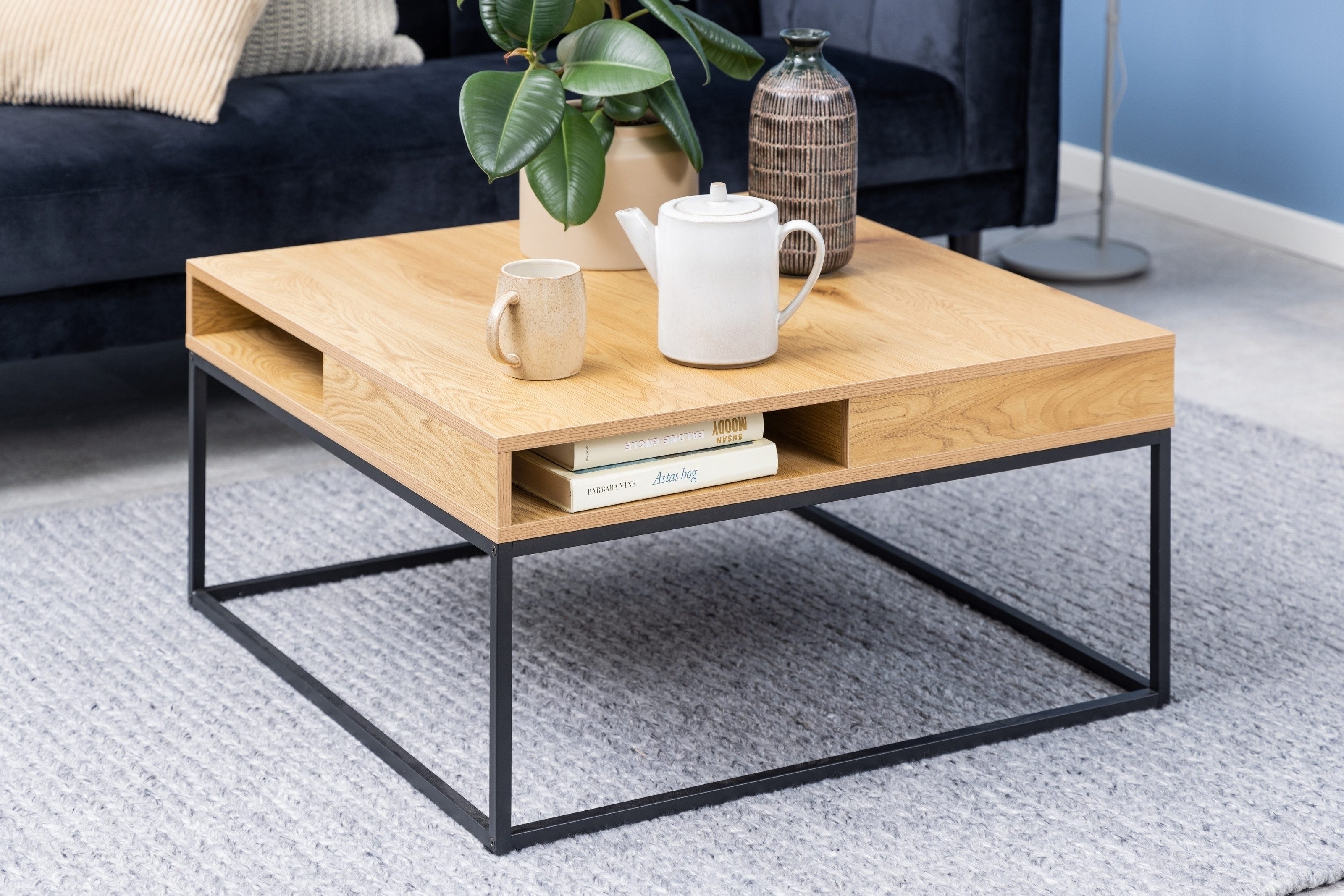 ACTONA GROUP Couchtisch in Wildeiche, MDF, Stahl - 80x40x80cm (BxHxT)