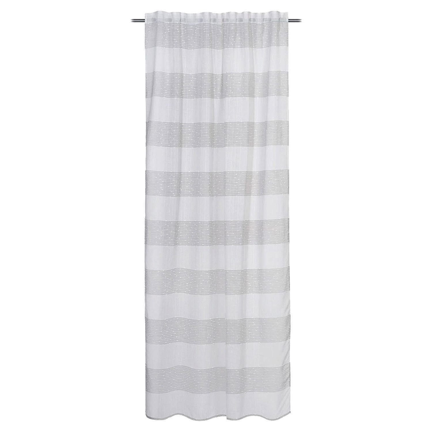 Gözze Vorhang MANERBA, Grau, 140 x 245 cm, verdeckte Schlaufen, (1 St), verdeckte Schlaufen, halbtransparent, Polyester, Querstreifen mit Effektgarn, inkl. Bügelband, 140 x 245 cm