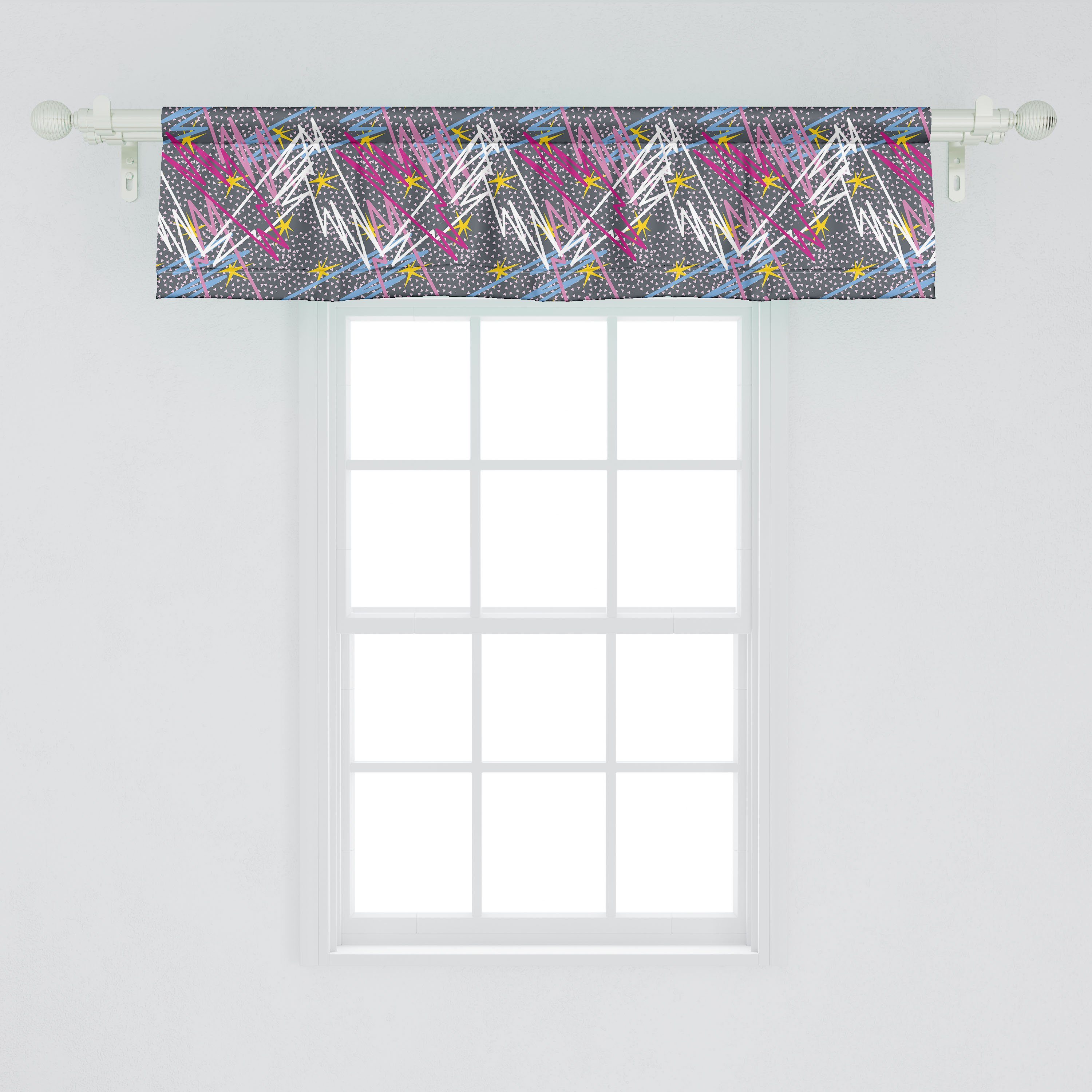 Vorhang Abakuhaus, Abstrakte Scheibengardine Küche mit Schlafzimmer Volant Stangentasche, Skizze Schrotte Modern Dekor Microfaser, Kunst für