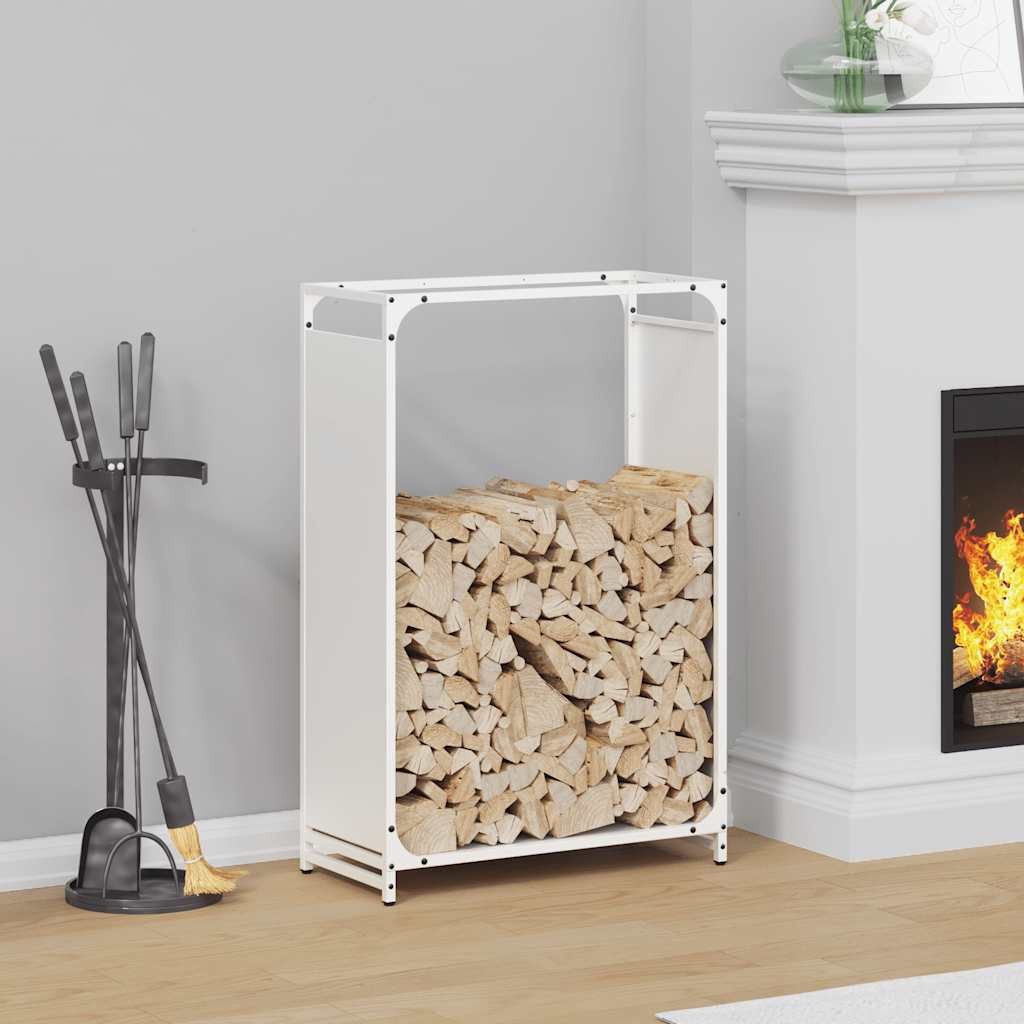 vidaXL Kaminholzregal Brennholzregal Weiß 60x28x90 cm Kaltgewalzter Stahl