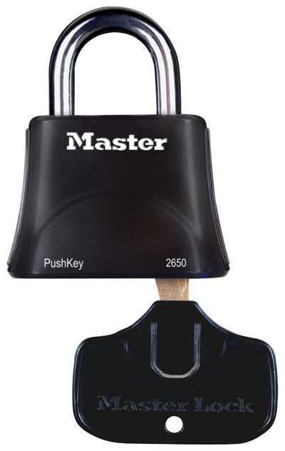 Master Lock Vorhängeschloss PushKey & Trade, Vorhängeschloss für Menschen mit eingeschränkter Handmobilität