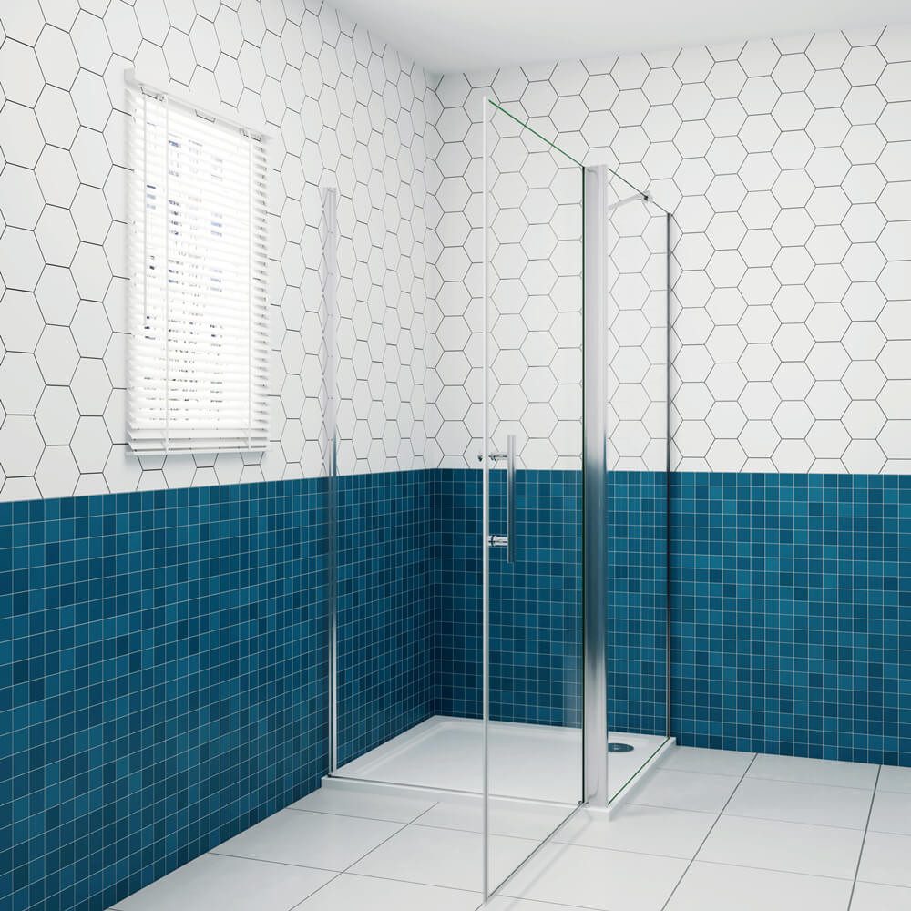 Thumbnail - duschspa Eckdusche 185cm ESG Nano Glastür Eckeinstieg Duschkabine Drehtür + Seitenwand, BxT: 70x70 cm, Einscheibensicher...