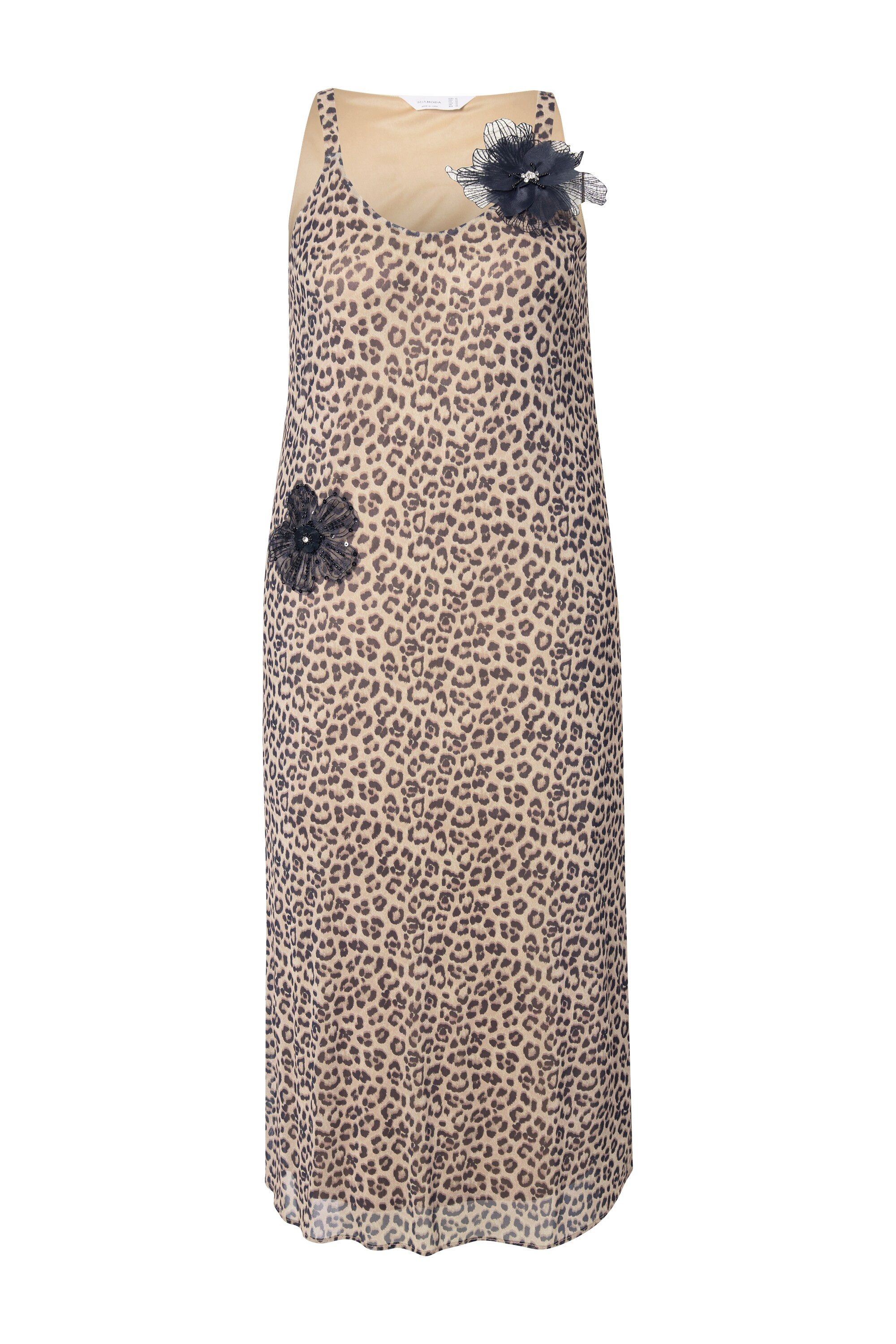 MIAMODA Jerseykleid Mesh-Maxikleid A-Linie Leo 3D-Blüten günstig online kaufen