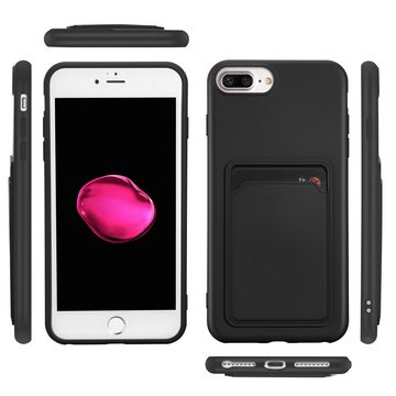 CoolGadget Handyhülle Schwarz als 2in1 Schutz Cover Set für das Apple iPhone 7 Plus / 8 Plus 5,5 Zoll, 2x Glas Display Schutz Folie + 1x Case Hülle für iPhone 7 Plus 8 Plus