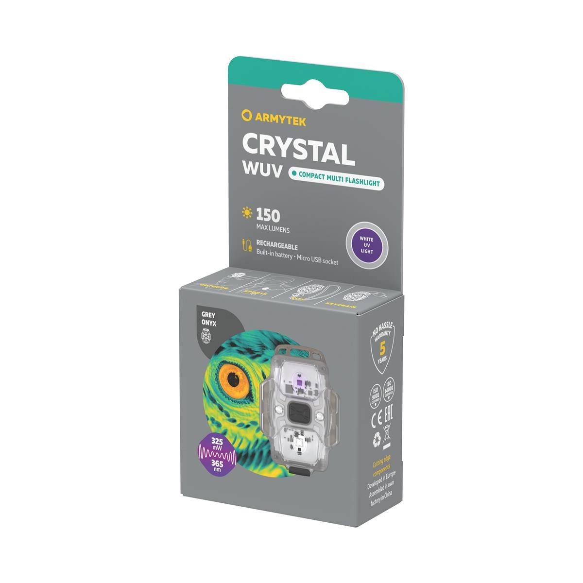 Armytek LED Taschenlampe Armytek Crystal Taschenlampe, Lichtfarbe weiß und ultraviolett (UV)