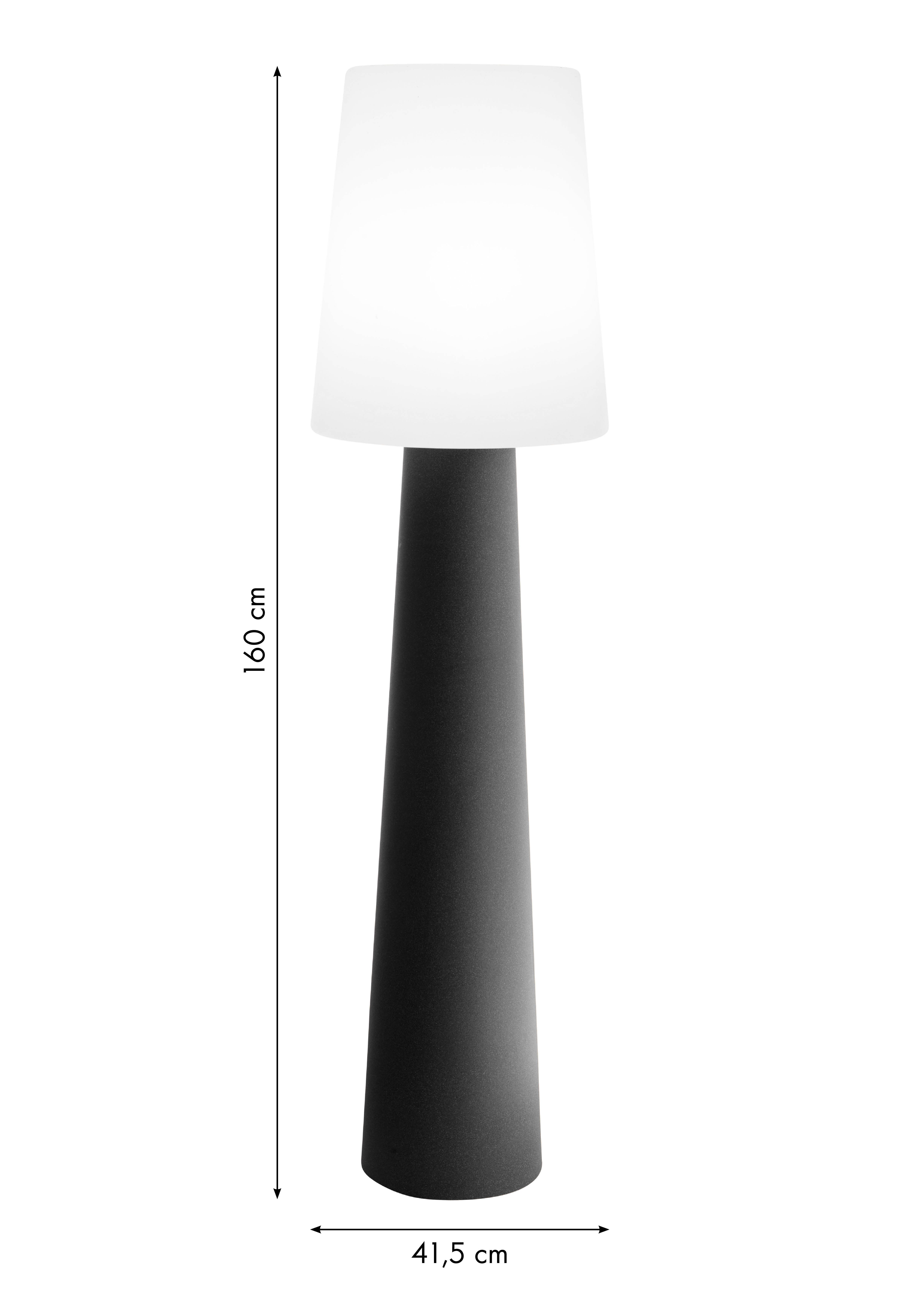 8 seasons design LED Stehlampe Shining No. 1, Dekolampe für außen (Garten, Terrasse, Balkon), LED wechselbar, E27-Fassung, warmweißes Licht, 160cm, große Stehleuchte - robust & langlebig