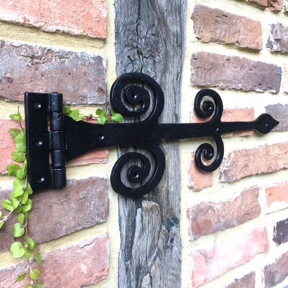 Torbeschlag Ladenbänder 50cm Scharniere verziert- Langband Ladenband Antik