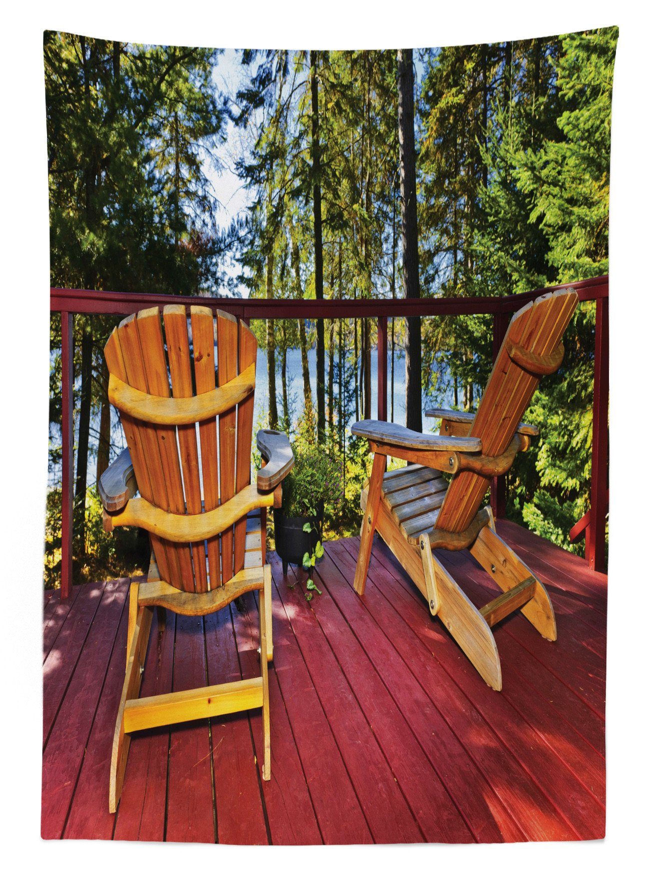 Außen Farbfest Waschbar Für Bereich Abakuhaus Klare Wald geeignet den Stühle Tischdecke Veranda Adirondack Farben, auf