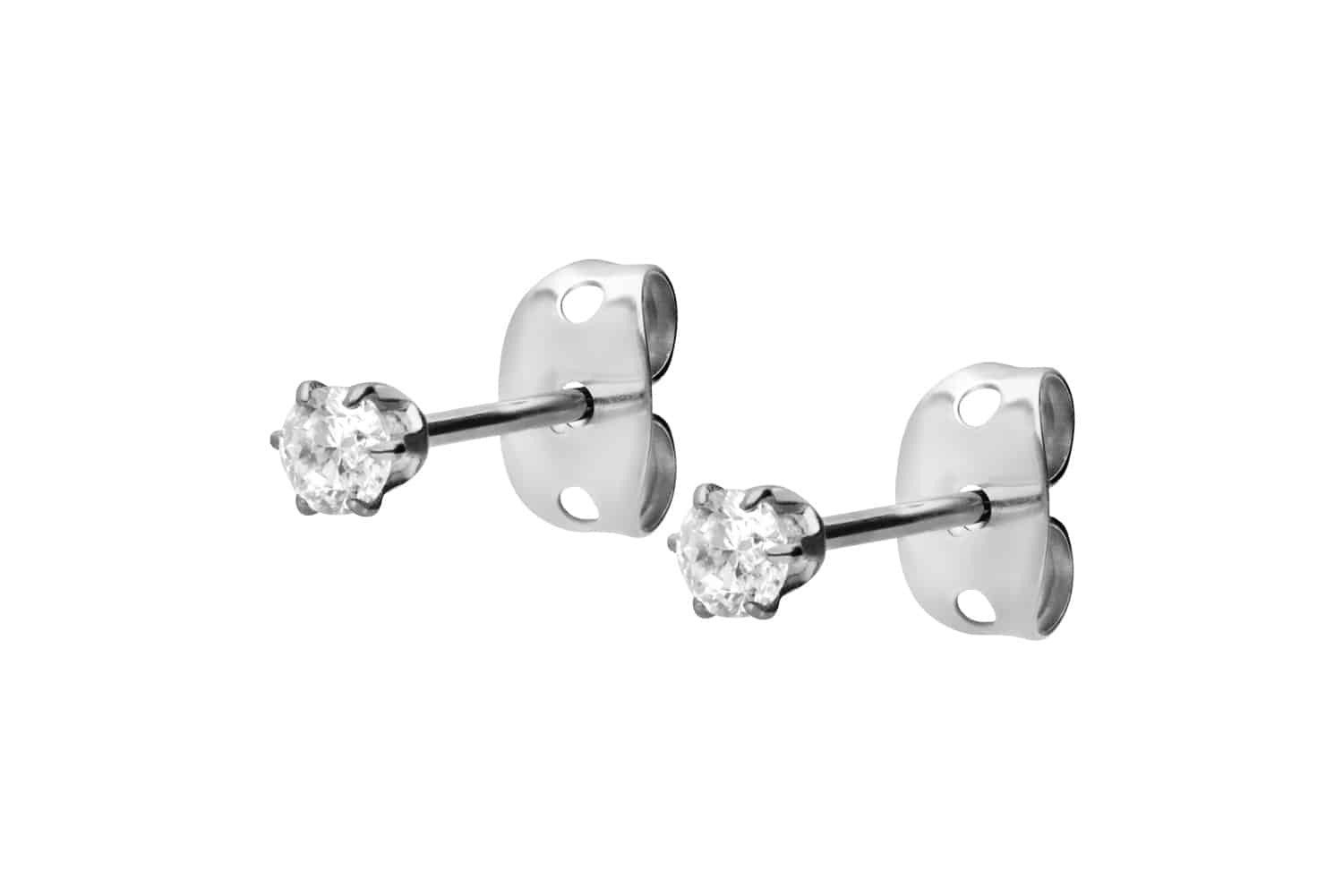 FILANGO Single-Ohrstecker Titan Ohrstecker EINGEFASSTER KRISTALL günstig online kaufen