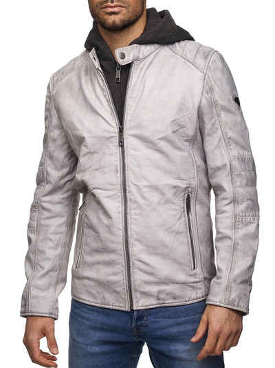 Tazzio Lederjacke 19710 Biker-Look im Two-in-One Hoodie Style (abnehmbar)