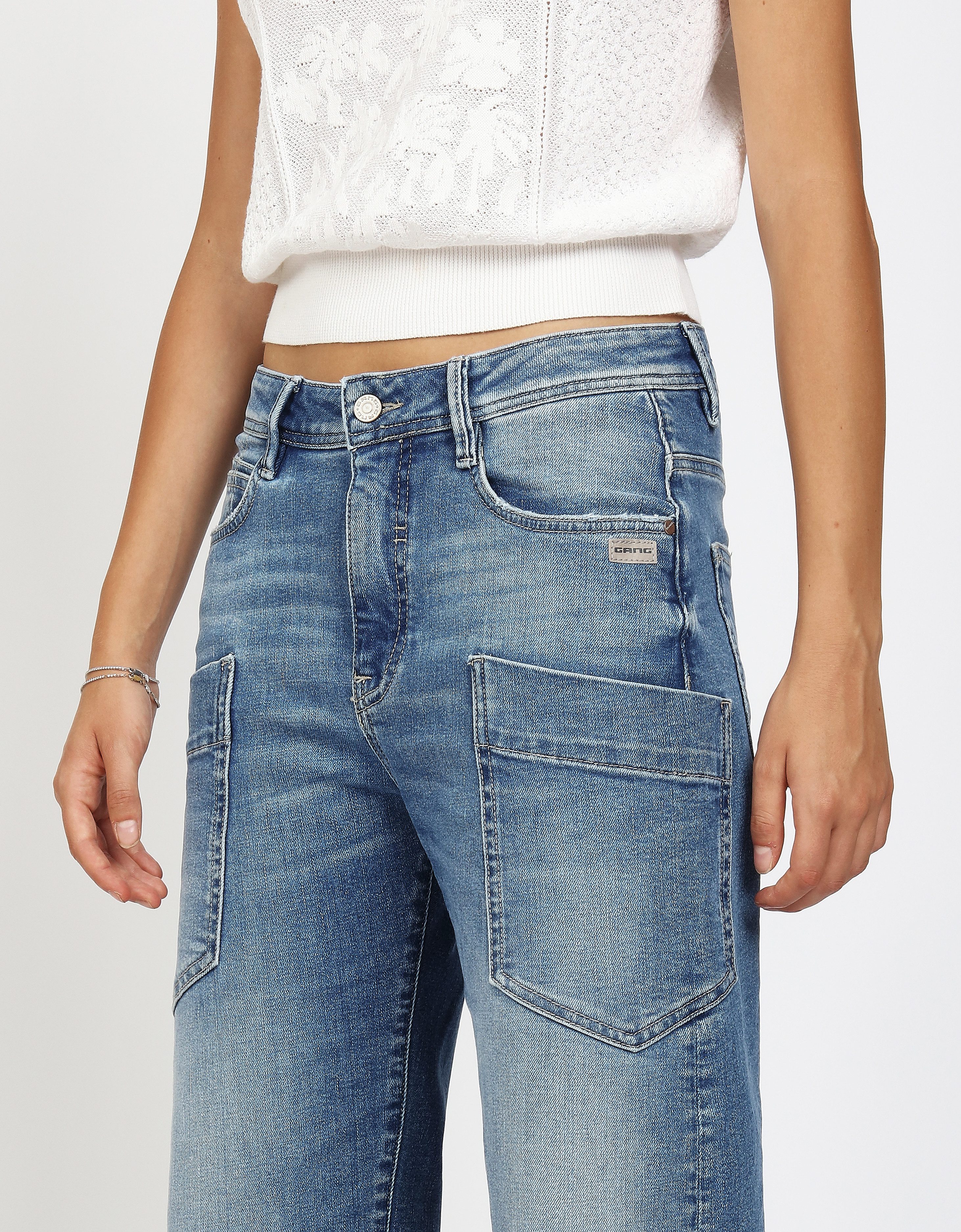 GANG 5-Pocket-Jeans 94IDA WORKER O-Shape mit aufgesetzten Taschen