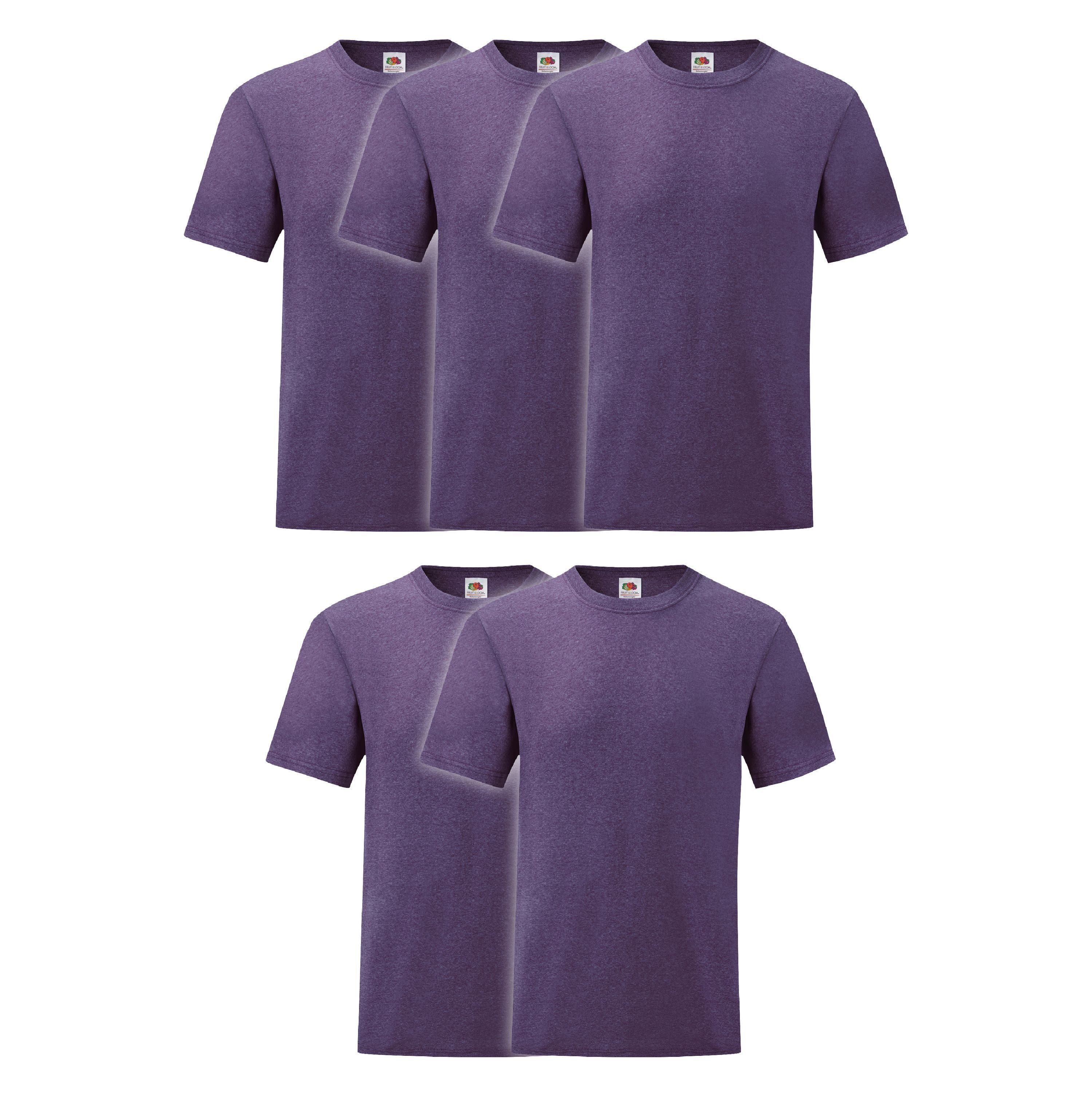 Fruit of the Loom Rundhalsshirt meliert Valueweight violett T-Shirt