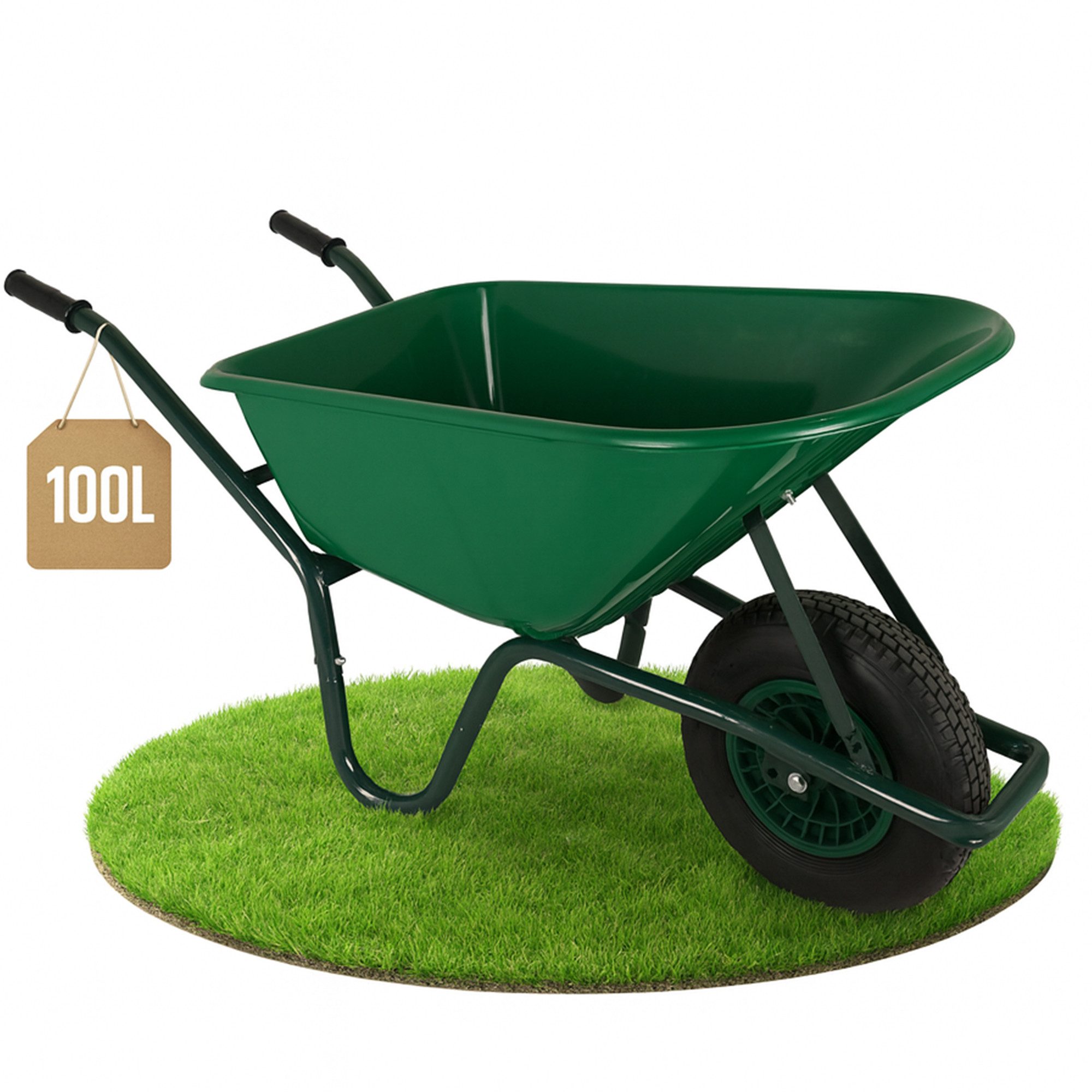 ONDIS24 Schubkarre Gartenschubkarre Schubkarre Bauschubkarre verzinkt 100/120 Liter