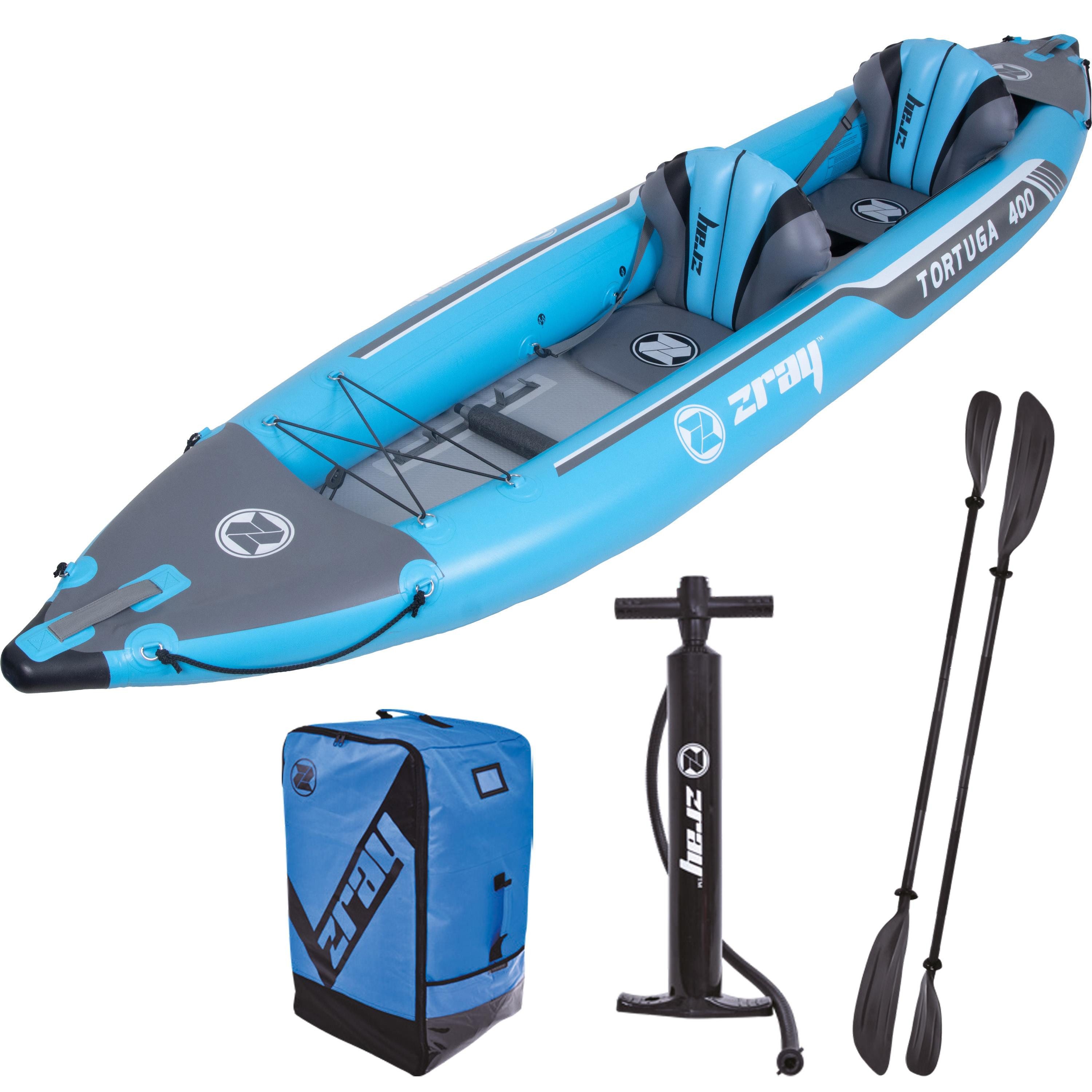 zray Sit-on-Top Kajak TORTUGA 400, (Komplettset, 9-St), mit Rucksack, Einzelhubpumpe, 2 Sitze und 2 Kajakpaddel
