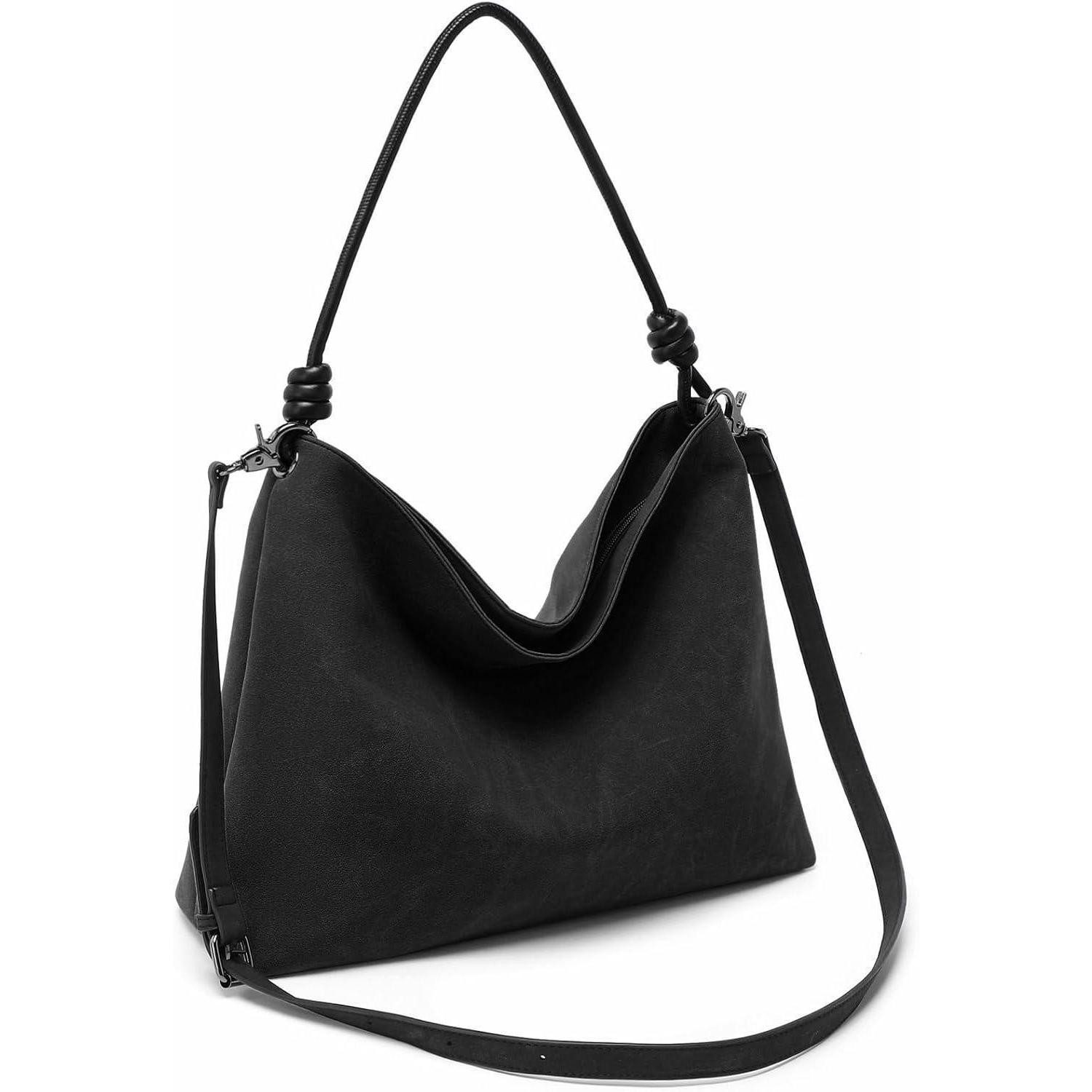 LuxusKollektion Hobo Handtasche Damen Kunstleder Umhängetasche Hobo Vintage Schwarz