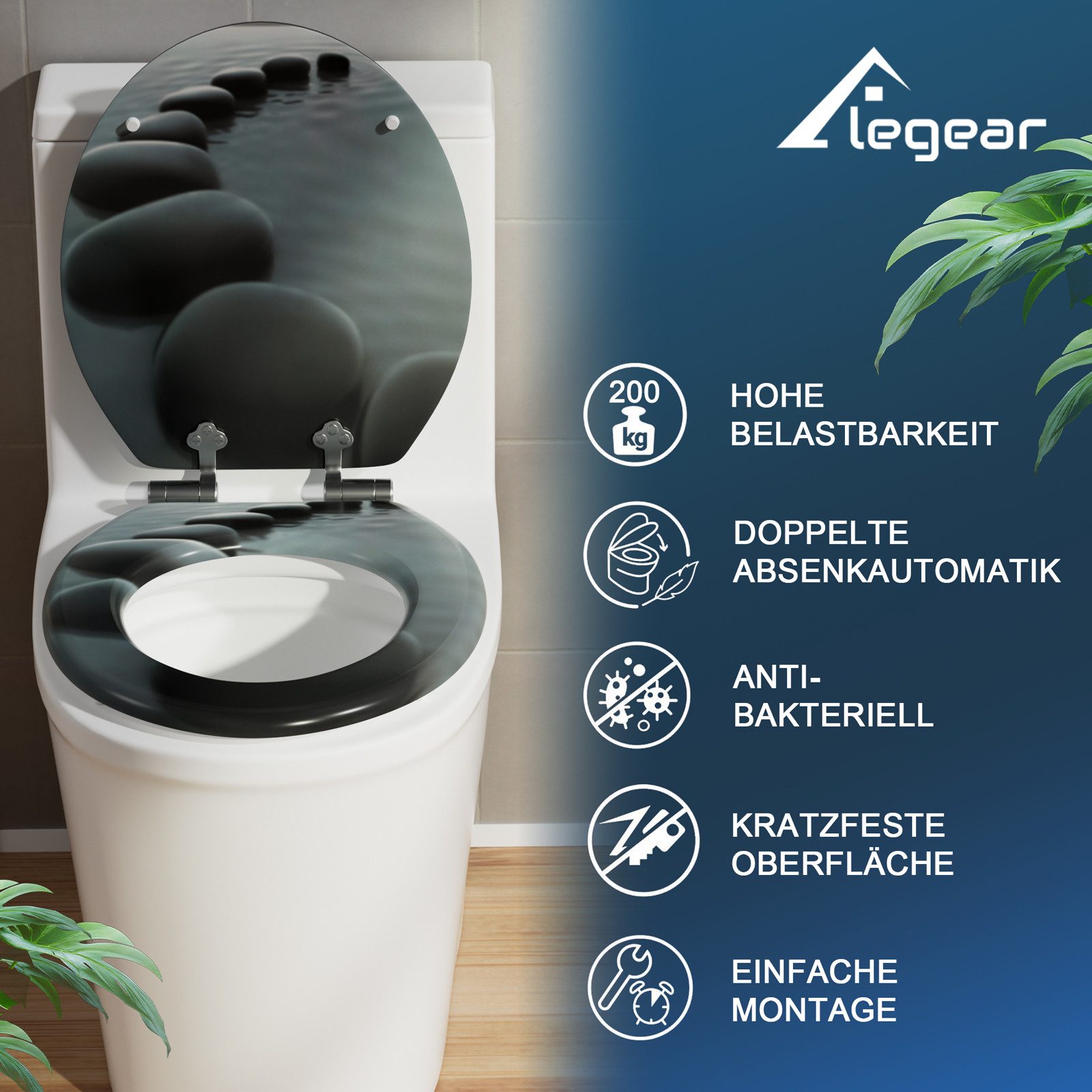 Elegear WC-Sitz runder Toilettendeckel mit Doppelte günstig online kaufen