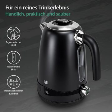 Impolio Wasserkocher Retro, 2200,00 W, Edelstahl, Temperatureinstellung, TÜV Rheinland GS Zertifiziert