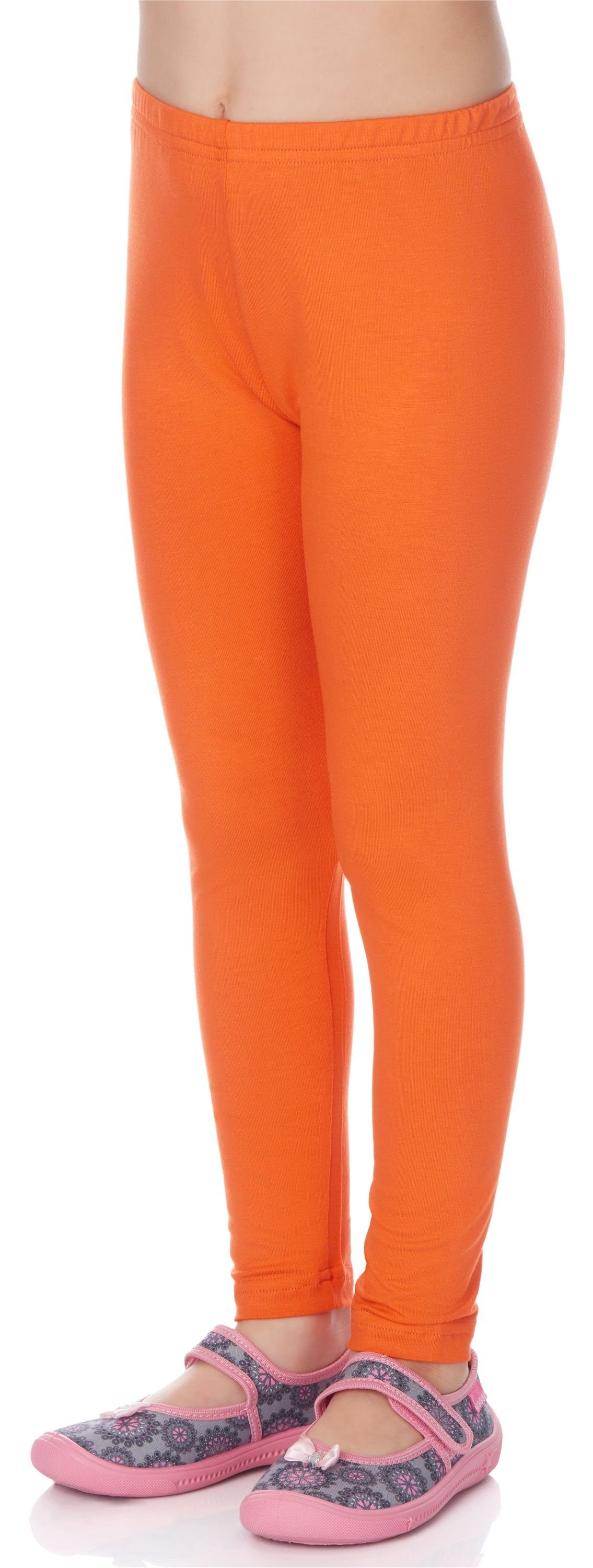 Mädchen Orange Merry Viskose MS10-130 elastischer Lange aus Style Leggings Bund (1-tlg) Leggings