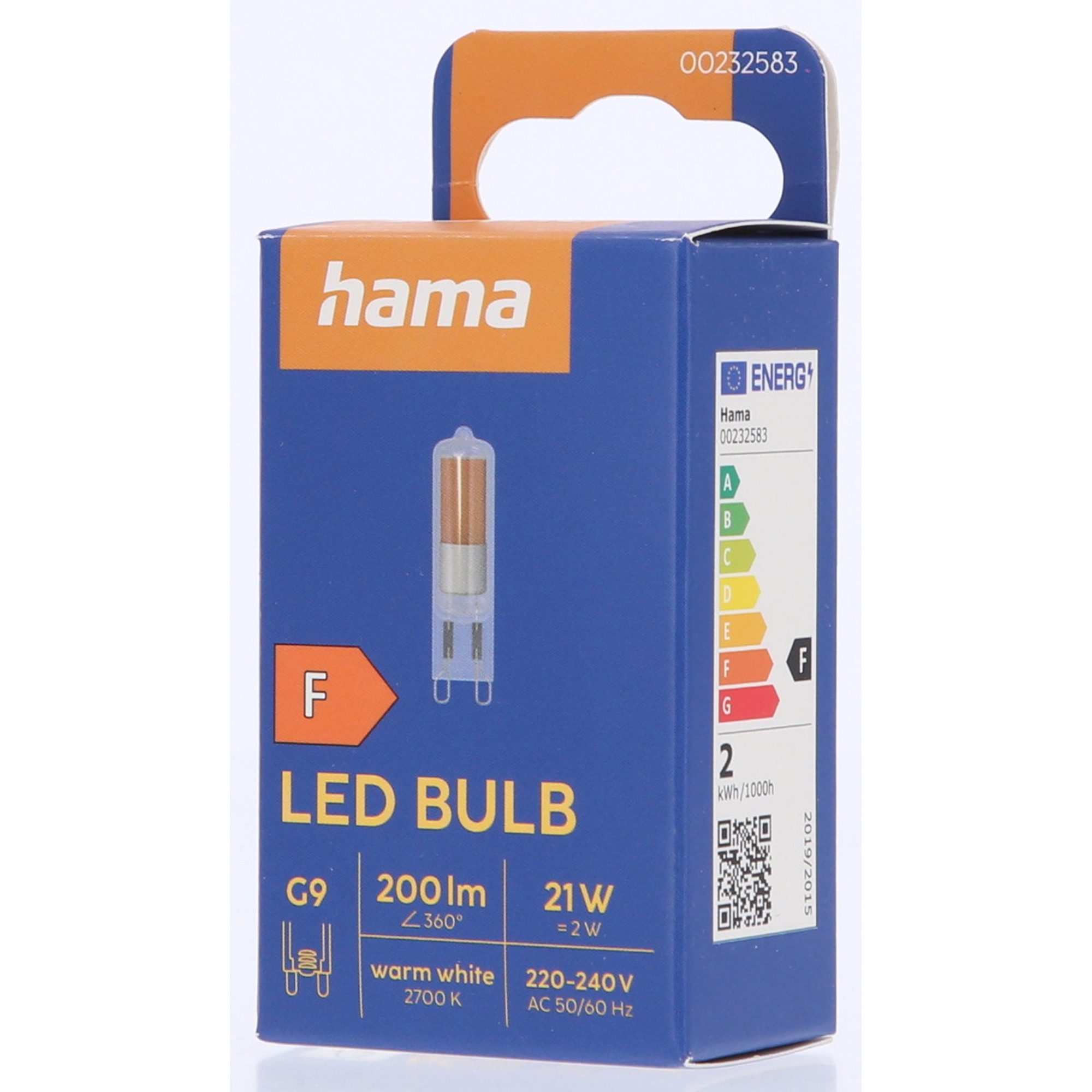 Hama LED-Leuchtmittel G9, 2W (20W), 20lm, Warmweiß, Stecksockel, Möbel-, G9, 1 St., Warmweiß