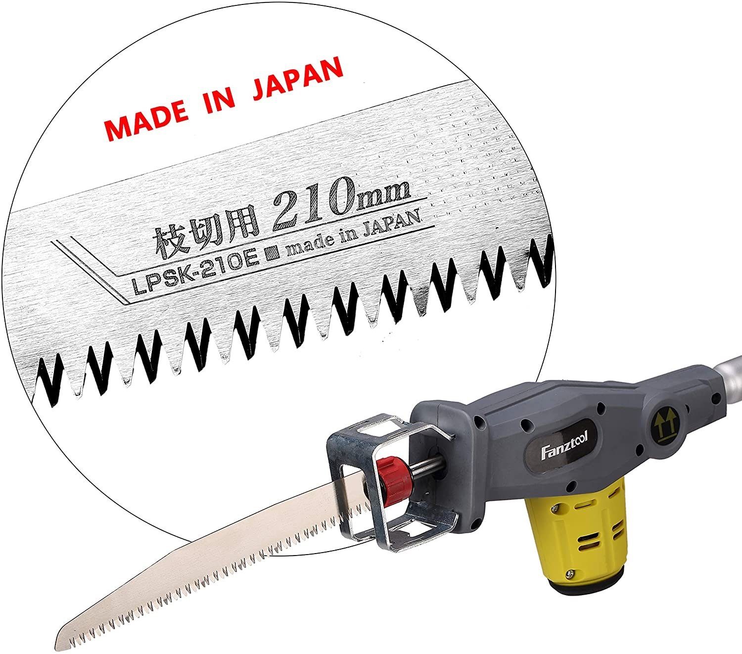 Fanztool Akku-Kettensäge Akku Hochentaster Säbelsäge Teleskop mit Akku Blade-Tec, Packung