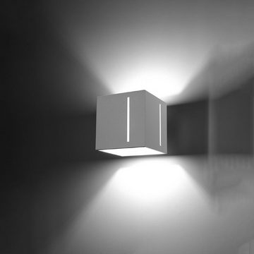 SOLLUX lighting Wandleuchte PIXAR, ohne Leuchtmittel, Lineare Perforation des Lampenschirms, das Oberteil leuchtet