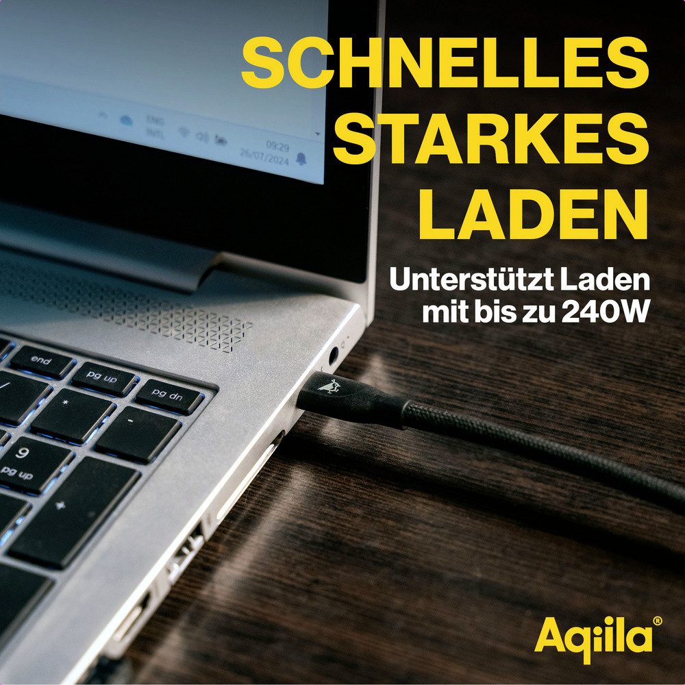 Aqiila Aqiila Cablebird CB13 USB-C® Kabel USB 2.0 USB-C® Stecker 3.00 m Schwa USB-Kabel, (300.00 cm) – Bild 5 von 5
