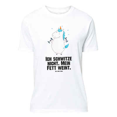Mr. & Mrs. Panda T-Shirt Einhorn Fitness - Weiß - Geschenk, Fitnessstudio, Party, T-Shirt mit (1-tlg)