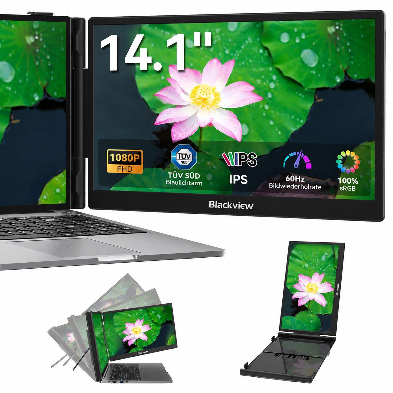 blackview 14" Laptop Bildschirm Erweiterung,augenschonend,Portabler Monitor für Notebook