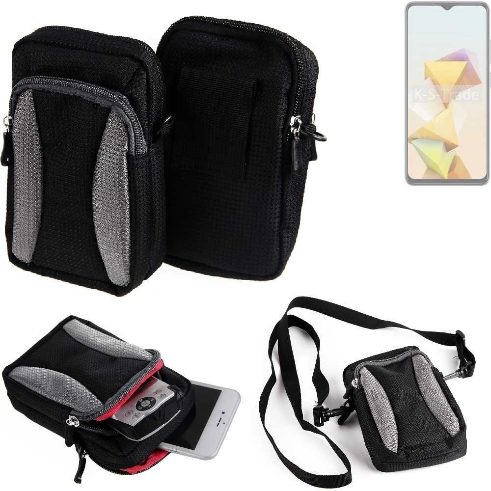 K-S-Trade Handyhülle für ZTE Blade A73 5G, Holster Schutz Hülle Handy Hülle Gürteltasche Umhängetasche mit