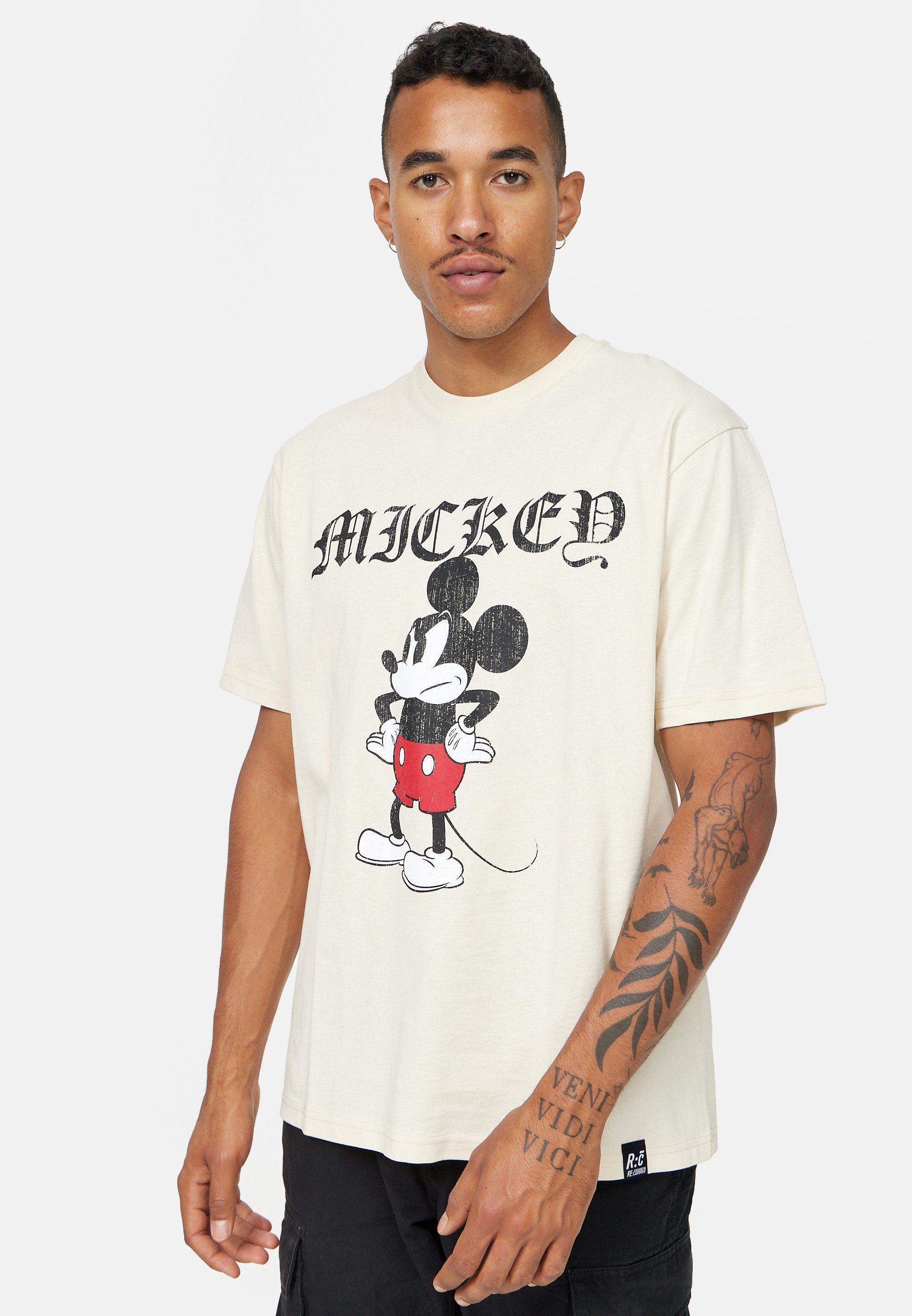 T-Shirt Weiß Grumpy zertifizierte Disney GOTS Recovered Bio-Baumwolle Mickey