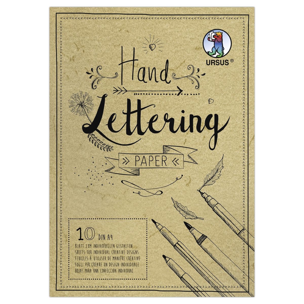 Ursus - Ludwig Bähr Briefpapier URSUS Handlettering Paper chamois DIN A4 10 Blatt
