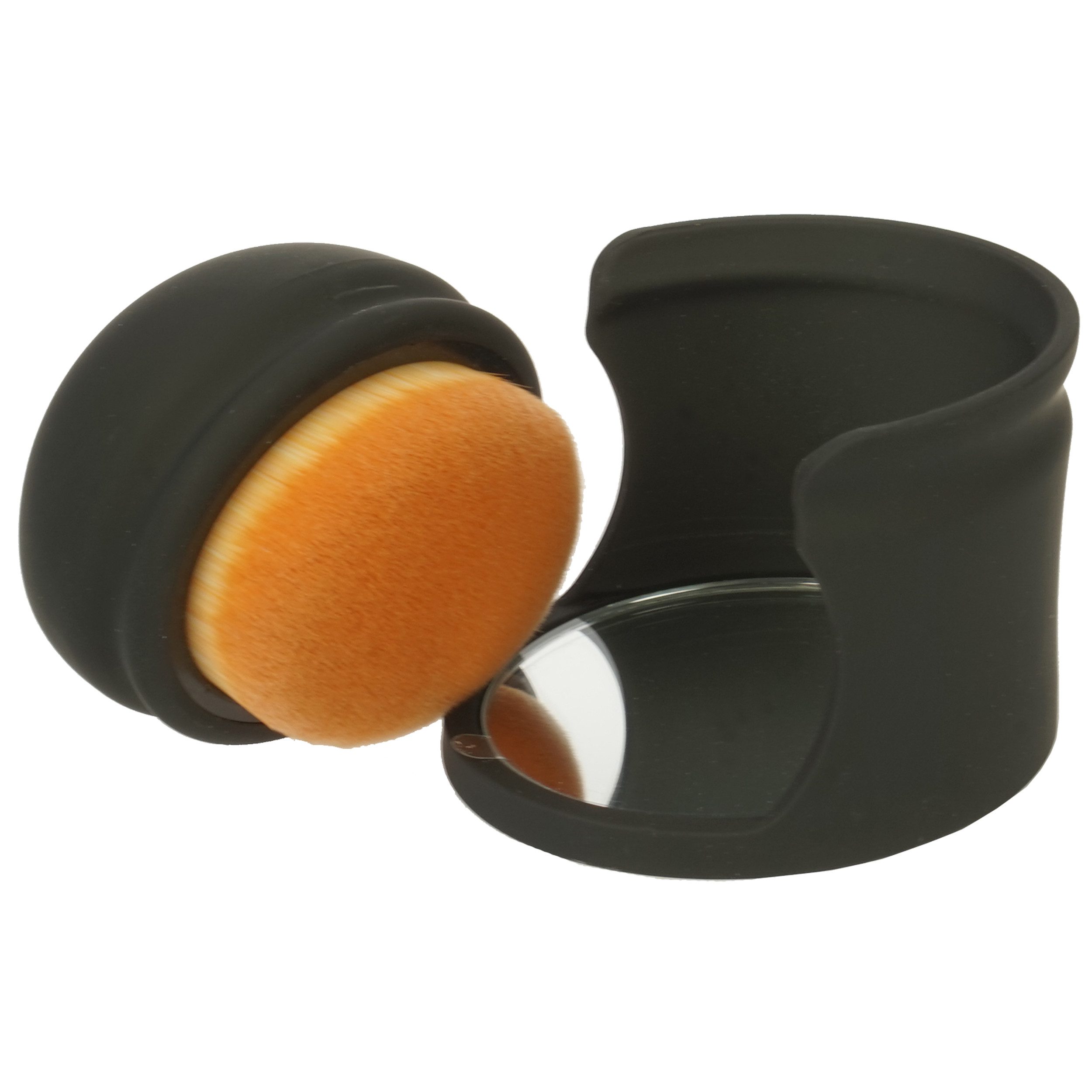 Puderpinsel Make-up Pinsel in Box mit Spiegel, Feines Synthetik Haar