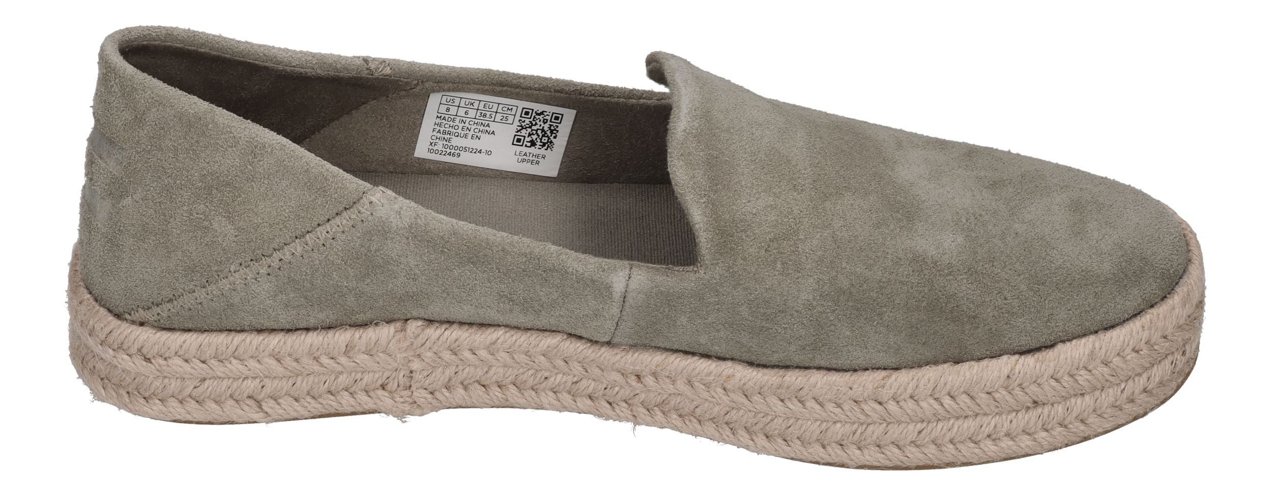 TOMS CAROLINA Espadrille Vetiver Grey Suede