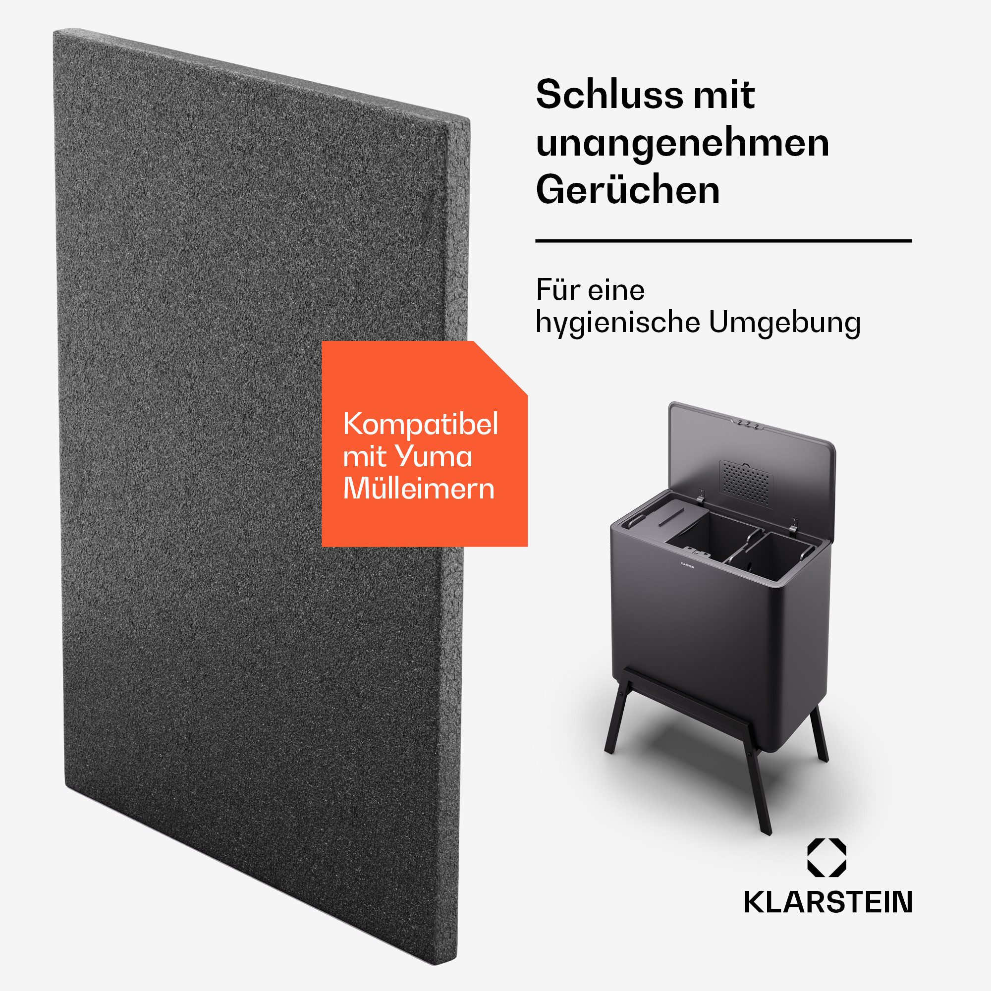 Klarstein Geruchsfilter Mülleimer Geruchsfilter, Zubehör für Klarstein Yuma Mülltonne 40 L (Artikelnummer 10045420)