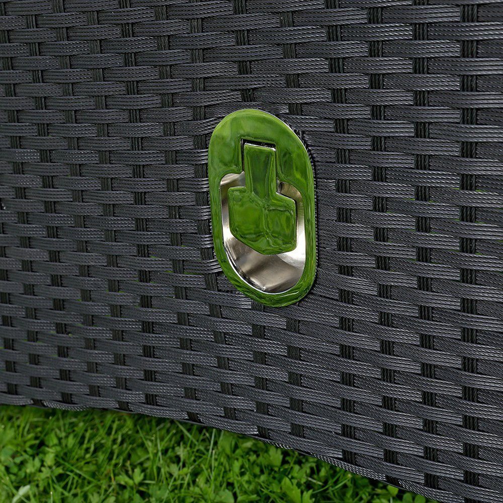 Melko Gartenstuhl Hochlehner Polyrattan mit Kissen Rattansessel Relaxstuhl (1 St), Hohe Rückenlehne mit Armlehnen, BezUG mit Reißverschluss zur Reinigung – Bild 4 von 5