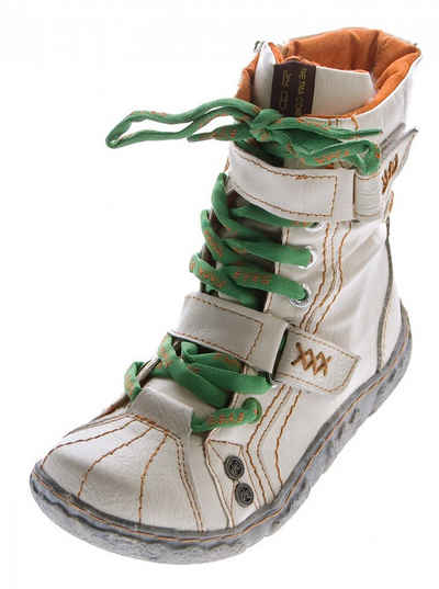 TMA »Winter Stiefeletten Leder Schuhe TMA 7087 Stiefel« Stiefelette Gefüttert, Antik bzw. Used Look, Reptil-Print, Klettverschlüsse