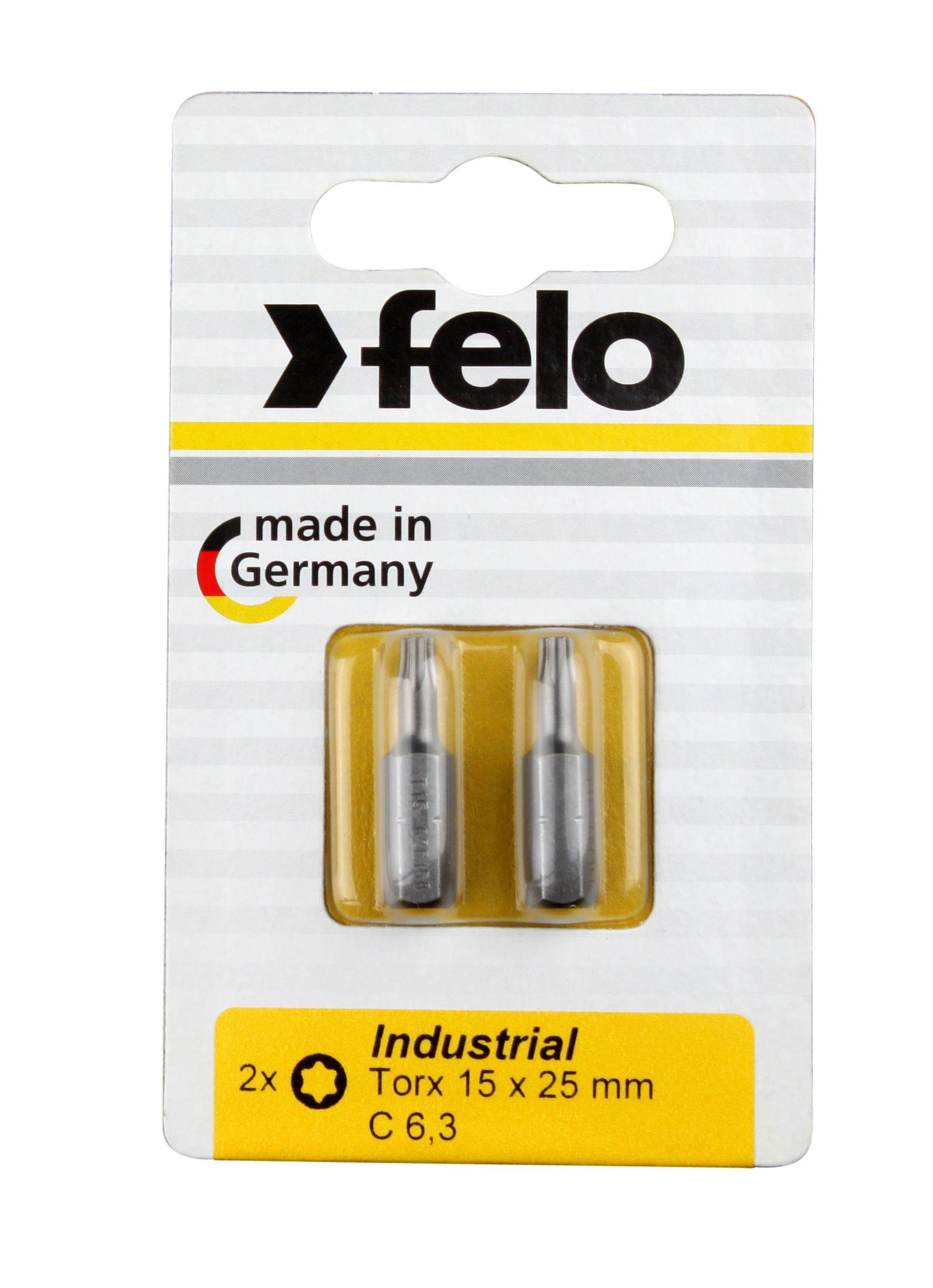 Tx Felo Bit, Stk 15 25 Tx 6,3 auf / 3 Karte Industrie 20 x Felo / C Torx-Bit 25mm, Tx